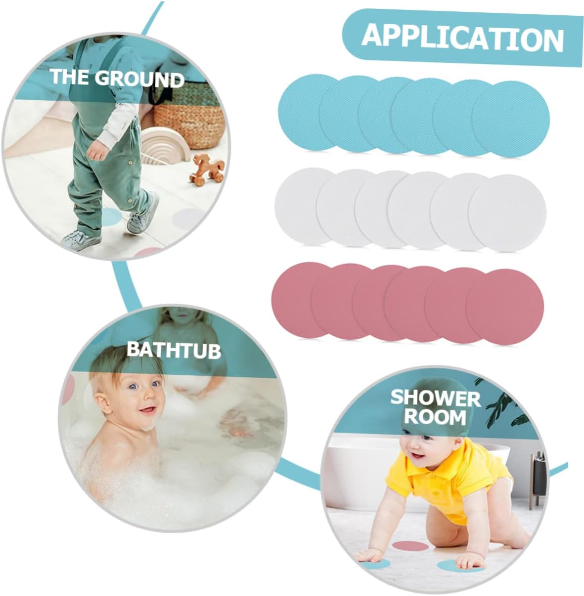 18Pcs Slip Shower Decals for Safe Bathroom Use