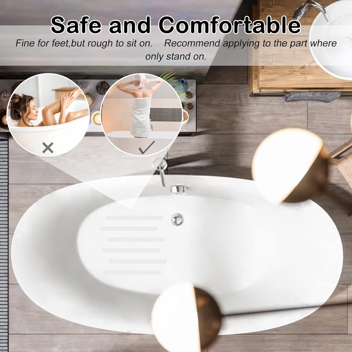 SX Bathtub Non-Slip Stickers 34 x 11 inches 12 pack