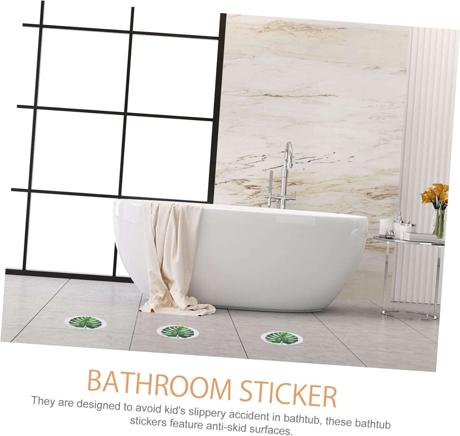 1Set Leaf Anti-Slip Bathtub Stickers for Safe Bathing