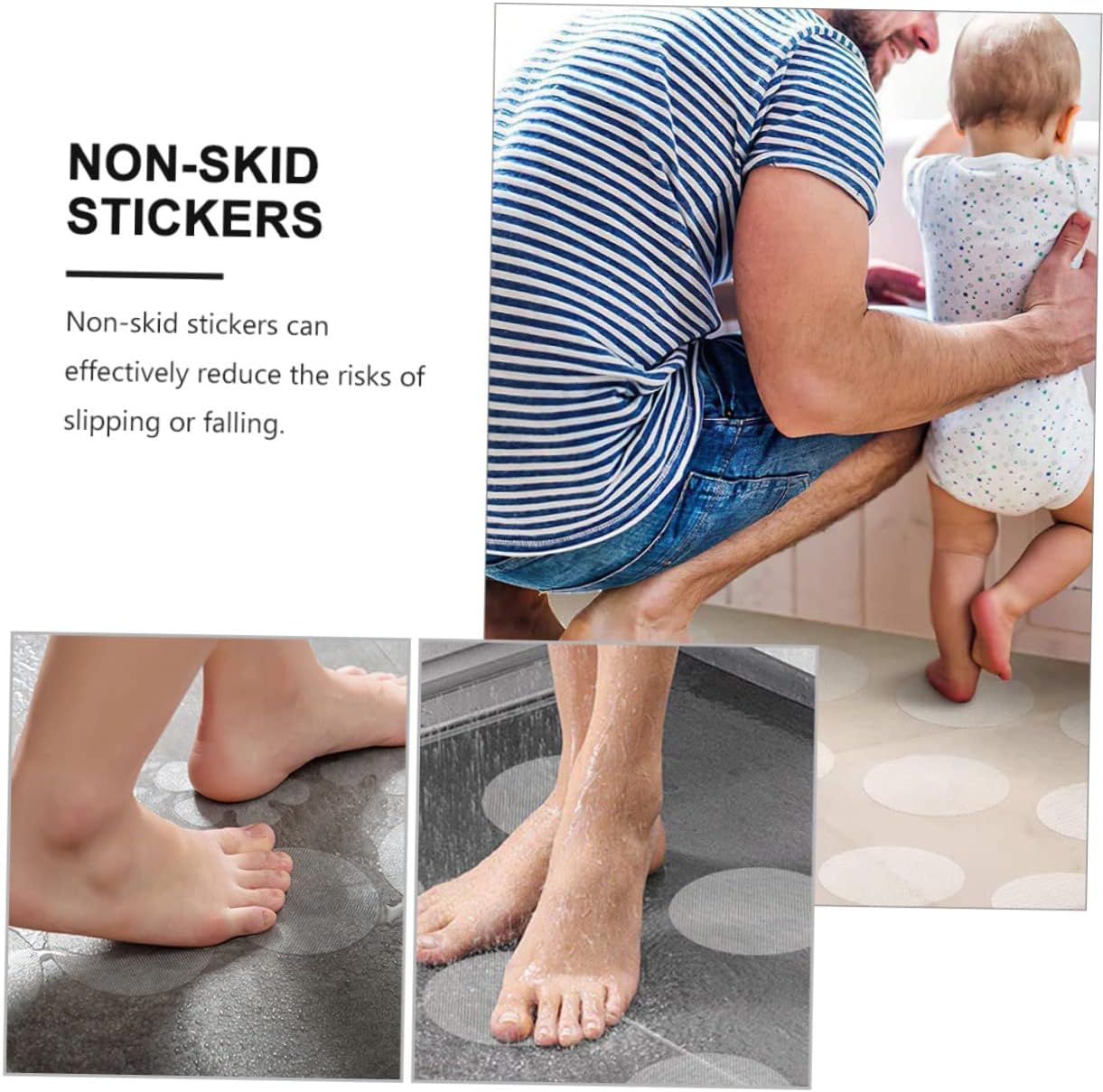 Luxshiny Non-Slip Bathtub Sticker Set Safety Solution for Bathrooms