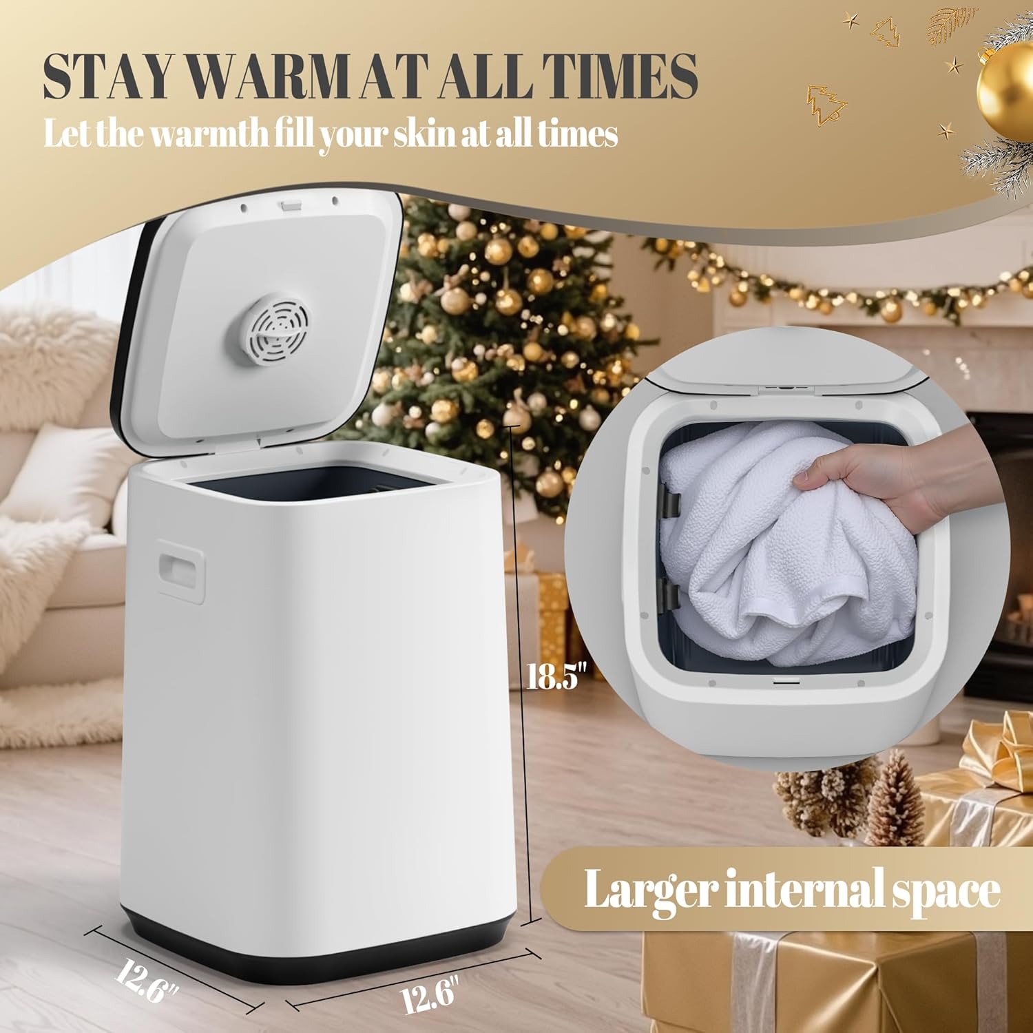 Tehanld 25L Towel Warmer with 200F Heating Child Lock Upscale Design