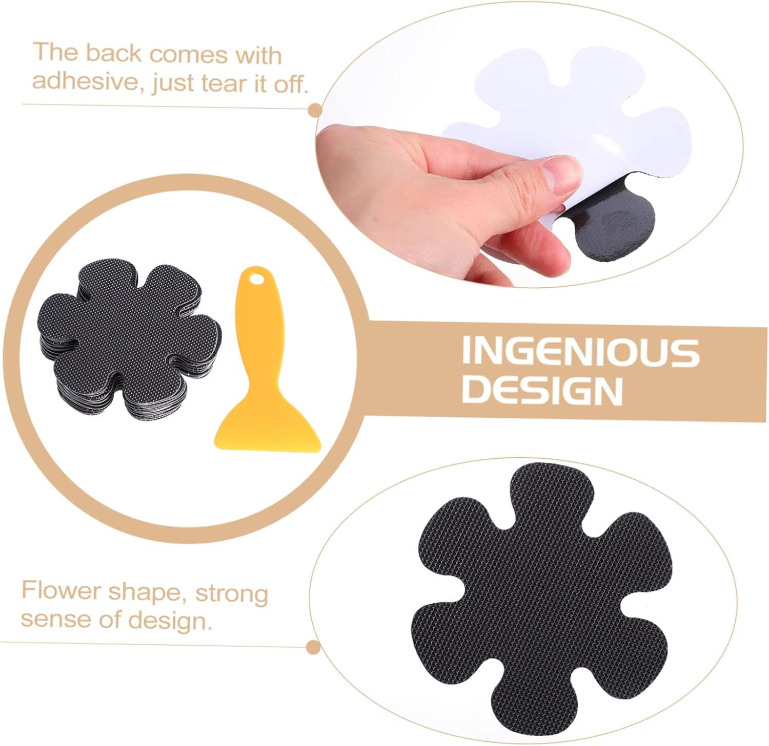 Non-SlipFlower Shape Bath Sticker Mat for Bathtub Easy to Stick
