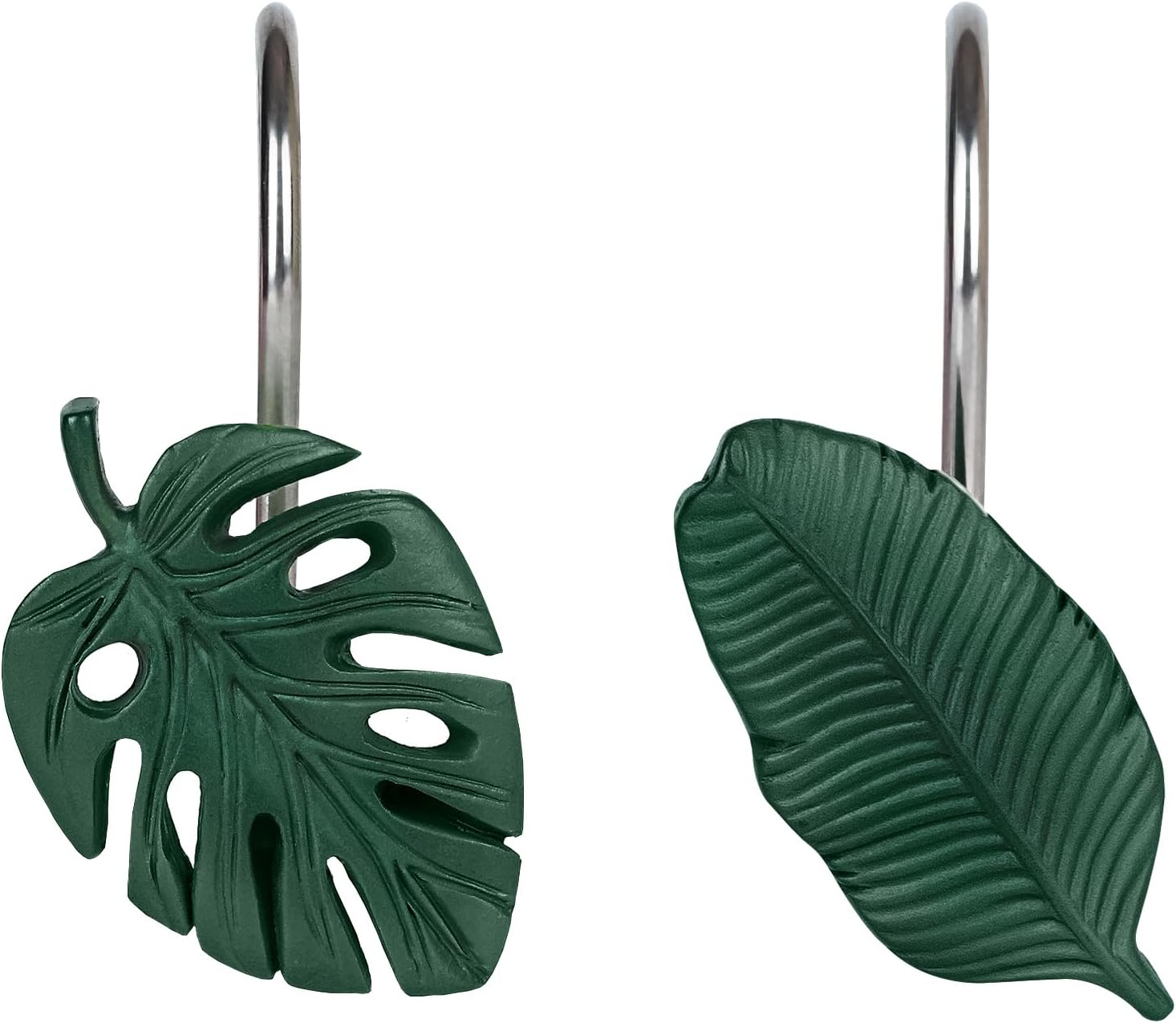 Sunlit Tropical Leaf Decorative Shower Curtain Hangers