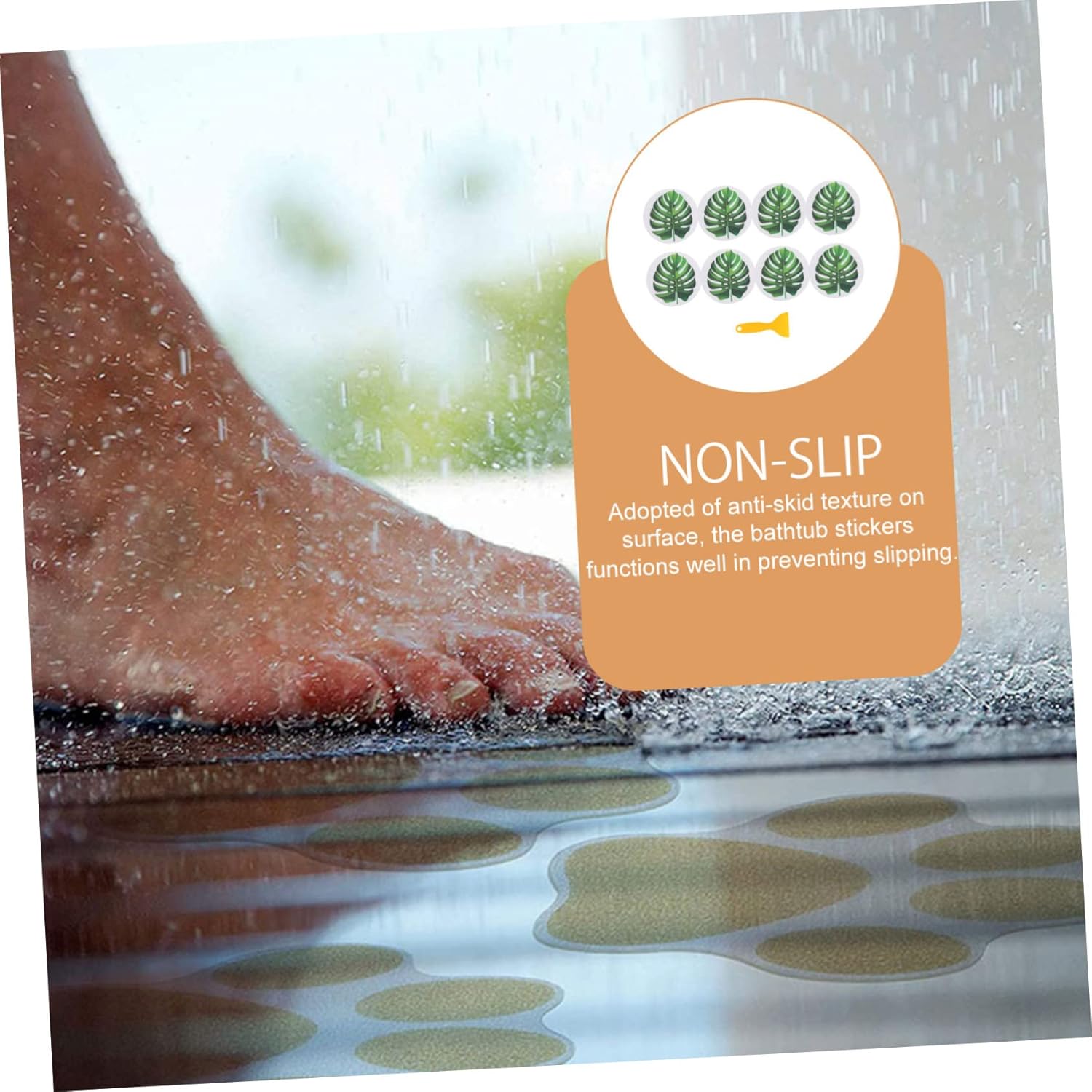 BEBEMOKO Non-Slip Leaf Stickers for Safe Bapting