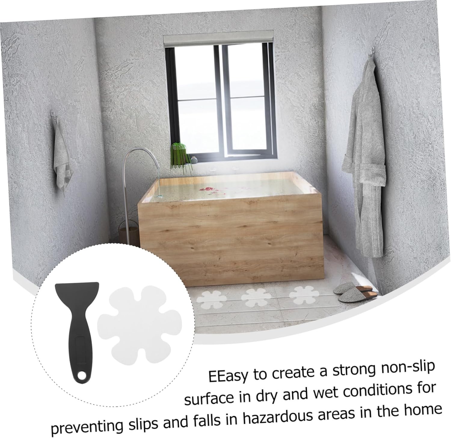Secure Non-Skid Bathroom stickers with a chic flower design