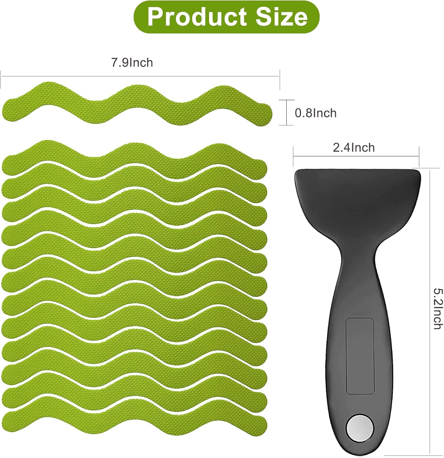 Ding Xi Bathroom Tub Anti-Slip Stickers 24 Pack Green