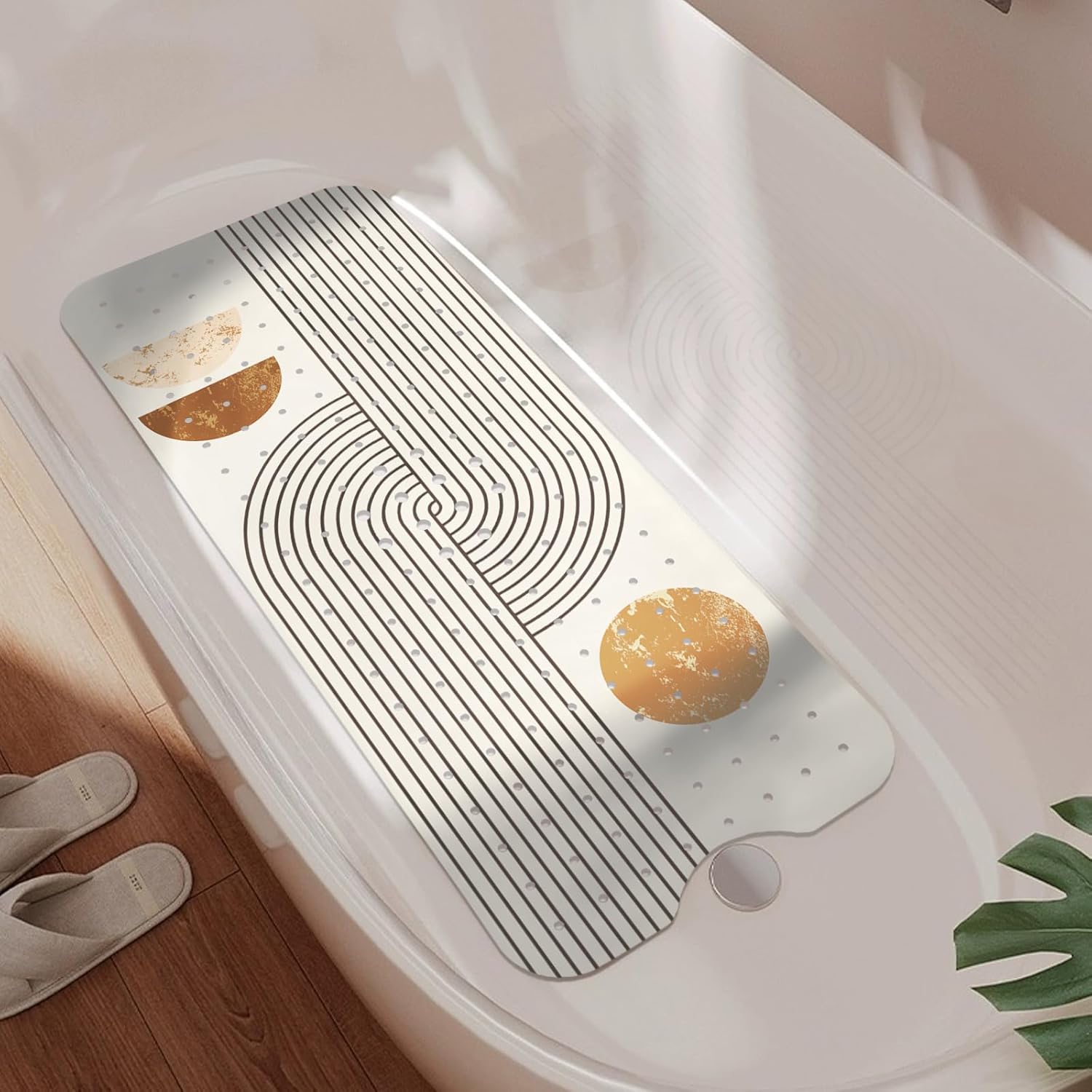 Non Slip Bath Mat with Suction Cups 40x16 Inch
