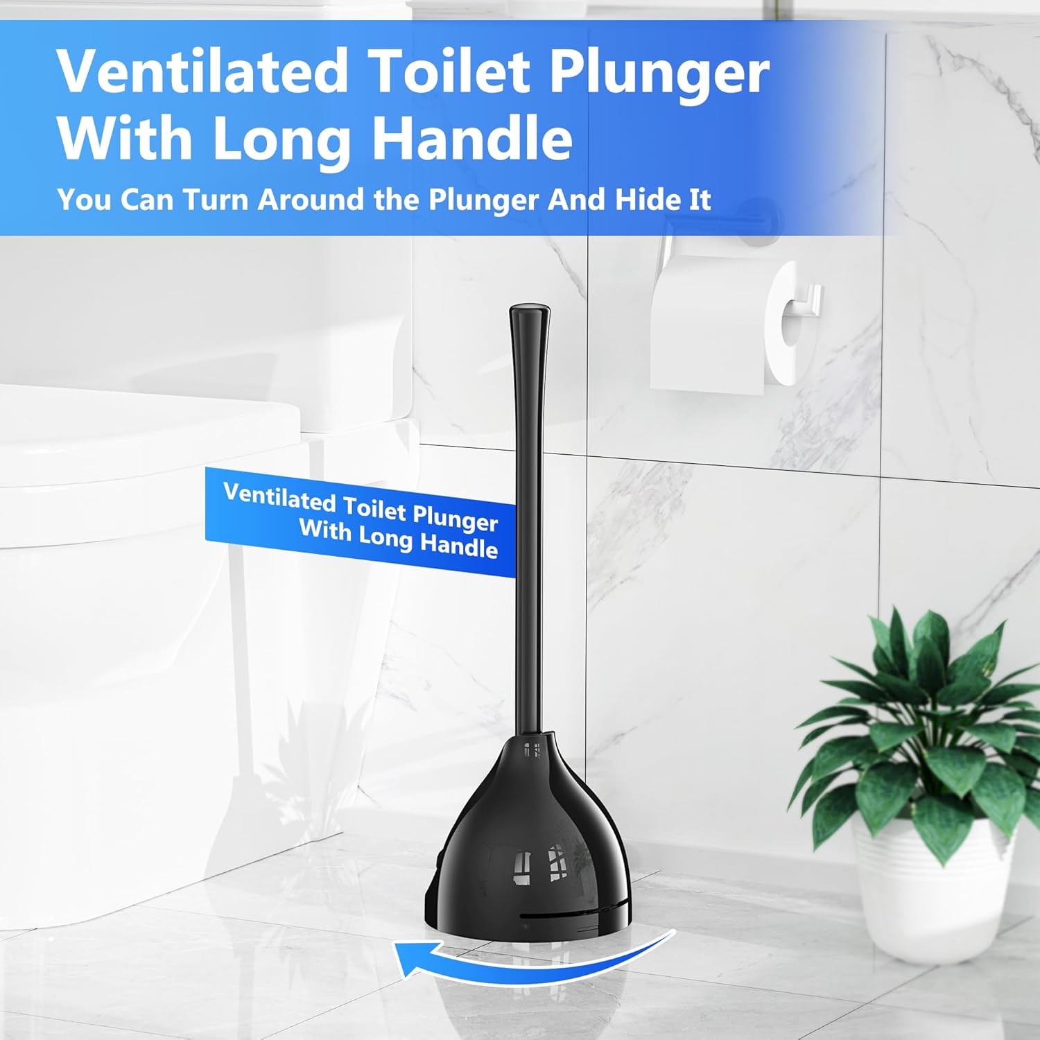 Toilet Plunger and Brush Set for Efficient 2-in-1 Cleaning