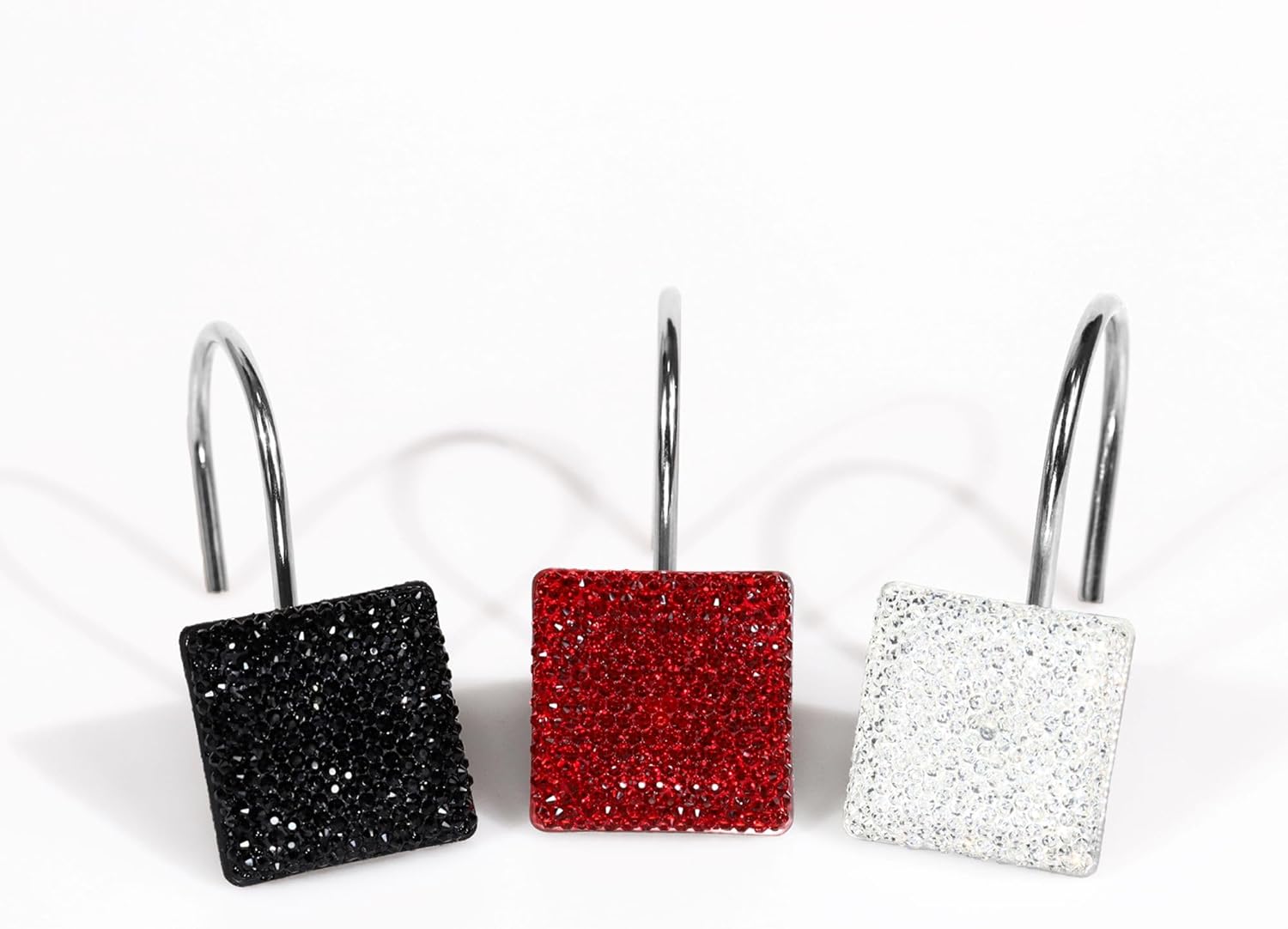 Clear Crystal Shower Curtain Hangers