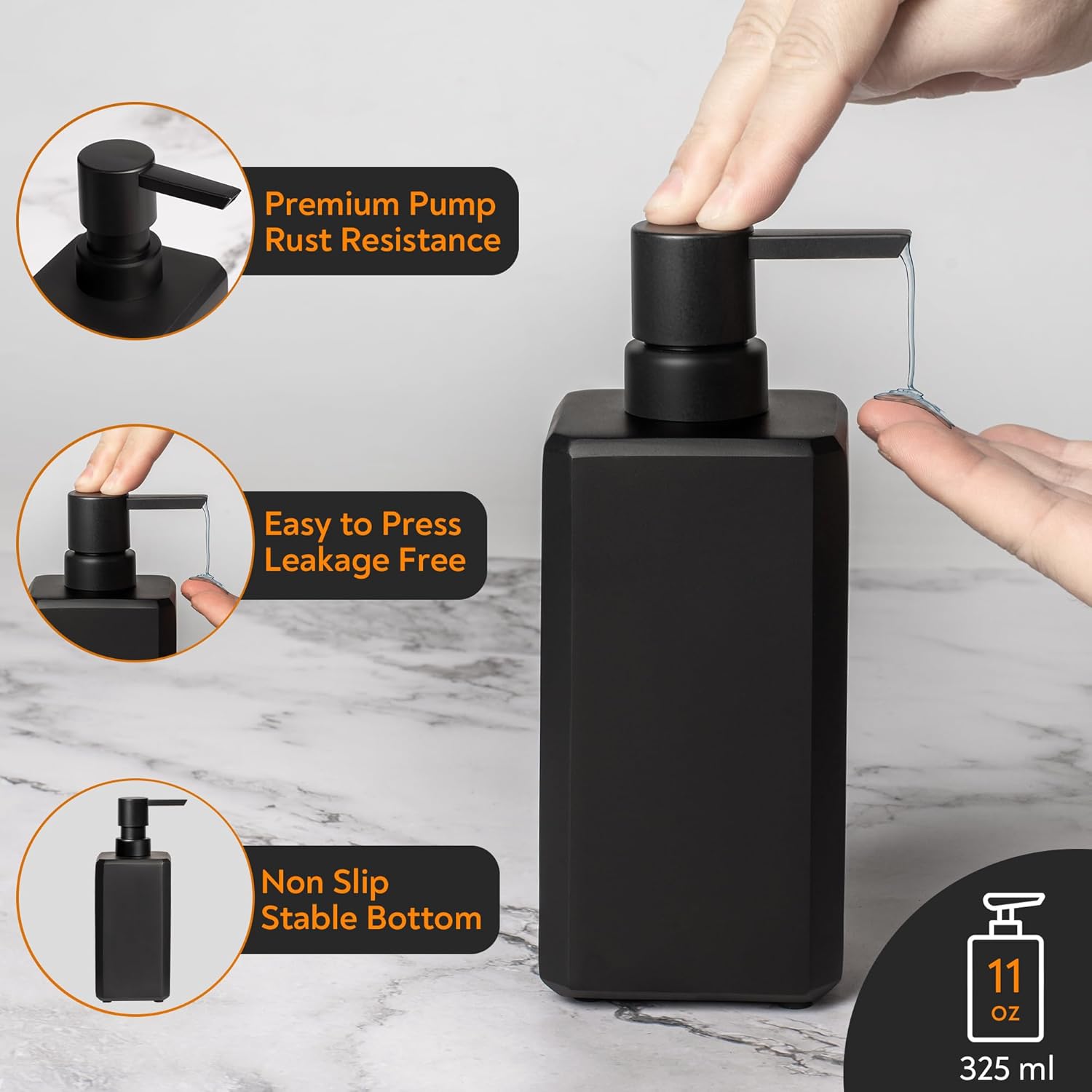 6 Pcs Matte Black Bathroom Accessory Set