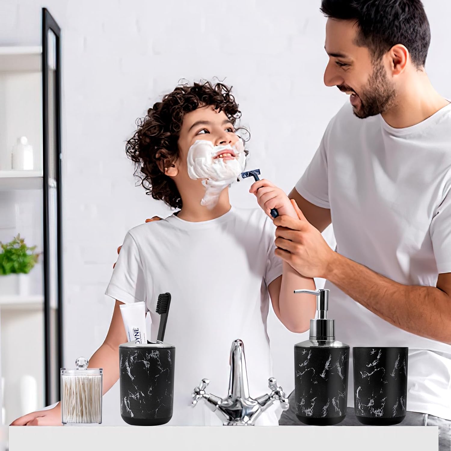 XLHOMO Black Marble Bathroom Accessories Set