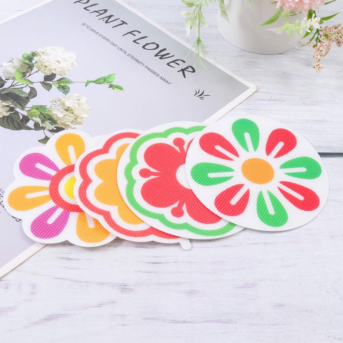 Non-Slip Fraction Design 8 Pieces Peva Decal Set for Bathrooms