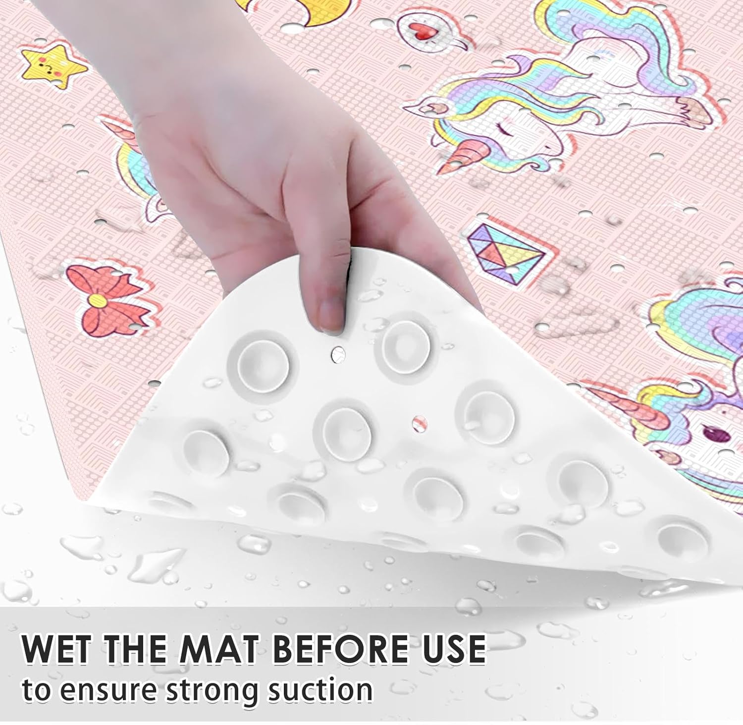Stunning Kawaii Unicorns Bathtub Mat for Kids