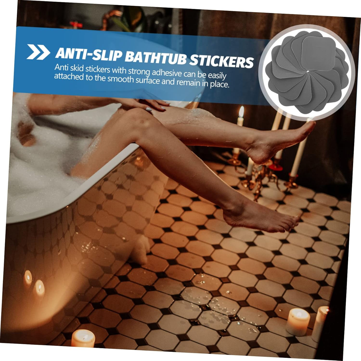 20-Sheet Non-Slip Bathroom Stickers