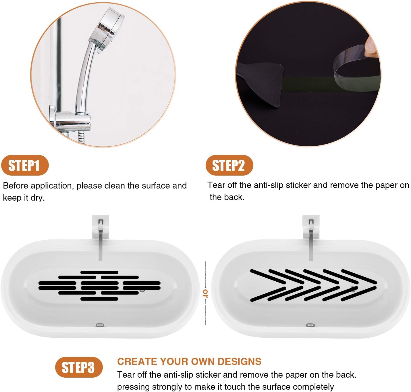 Non-Slip Bathtub Stickers 24 PCS Safety bathroom tubs Showers Adhesive Decals Scraper