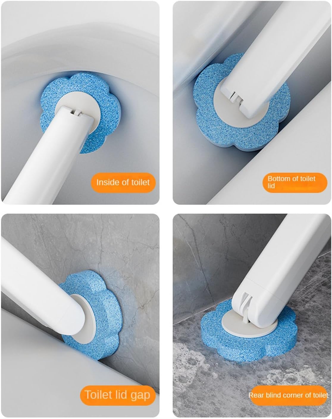 JUDEWY Disposable Toilet Brush Set 18-Refill Holder with Holder White