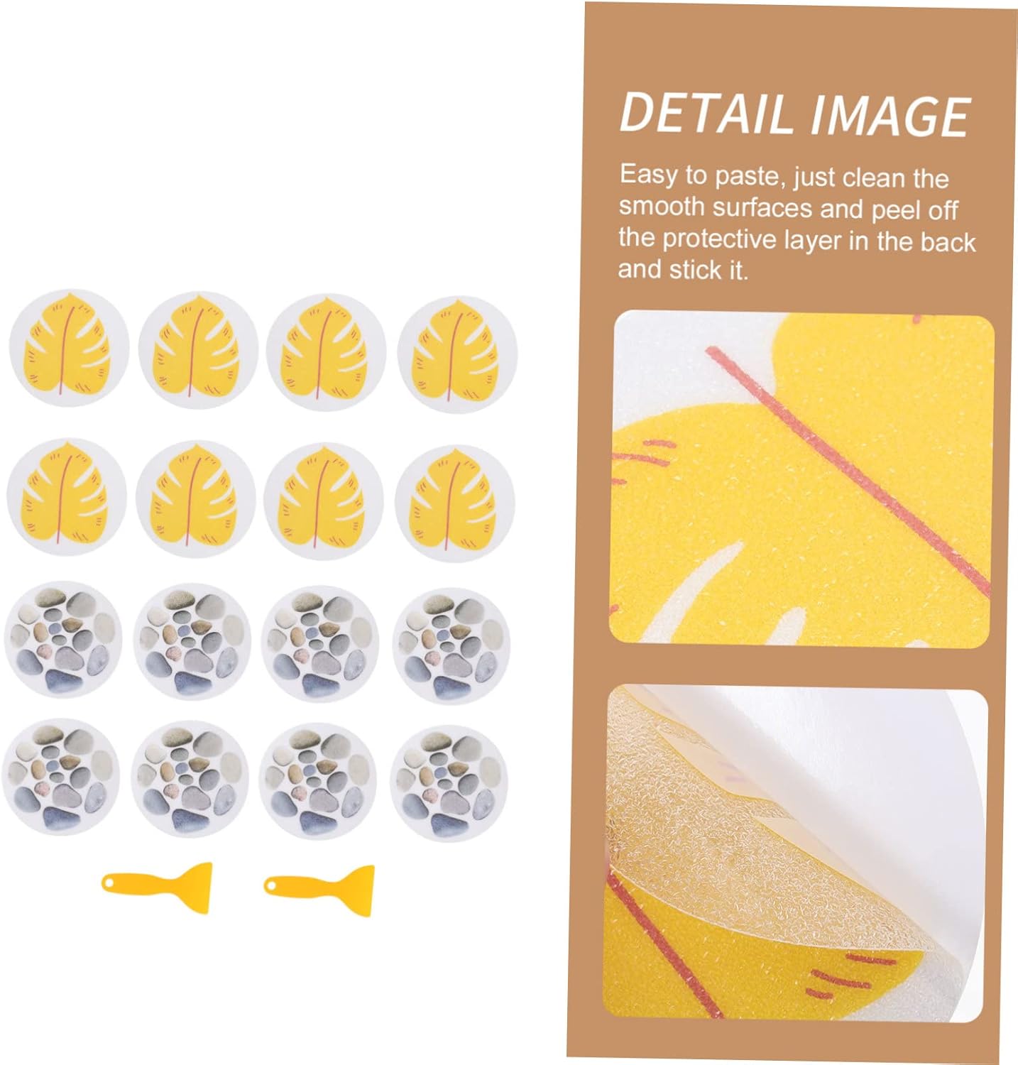 Sticker Set - Anti-Slip Bathroom Leaf Stickers for Safety and Fun