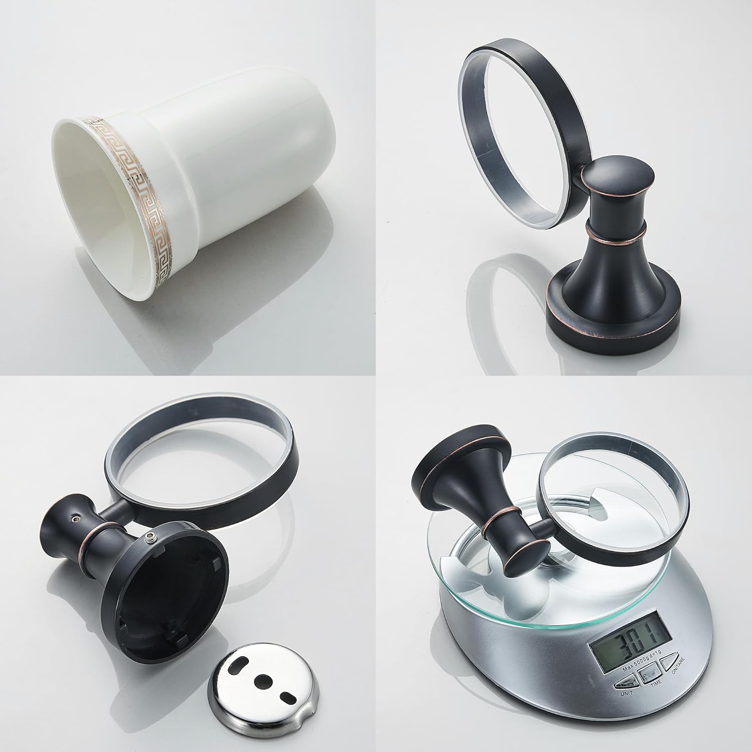 Black Oil Rubble Bronze Bathroom Toilet Brush Set