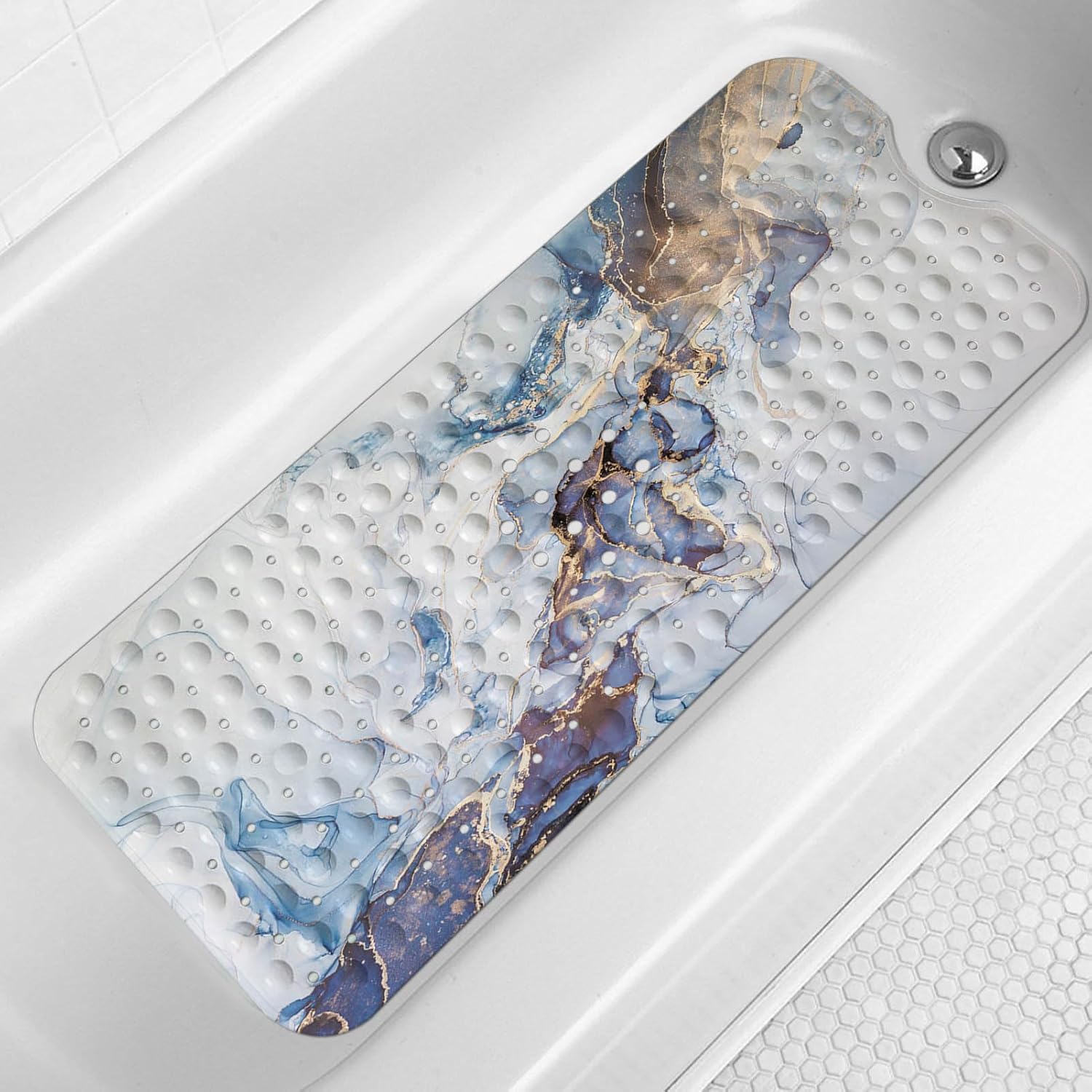 LNOND Marble bathtub mat for slip-free fun underwater