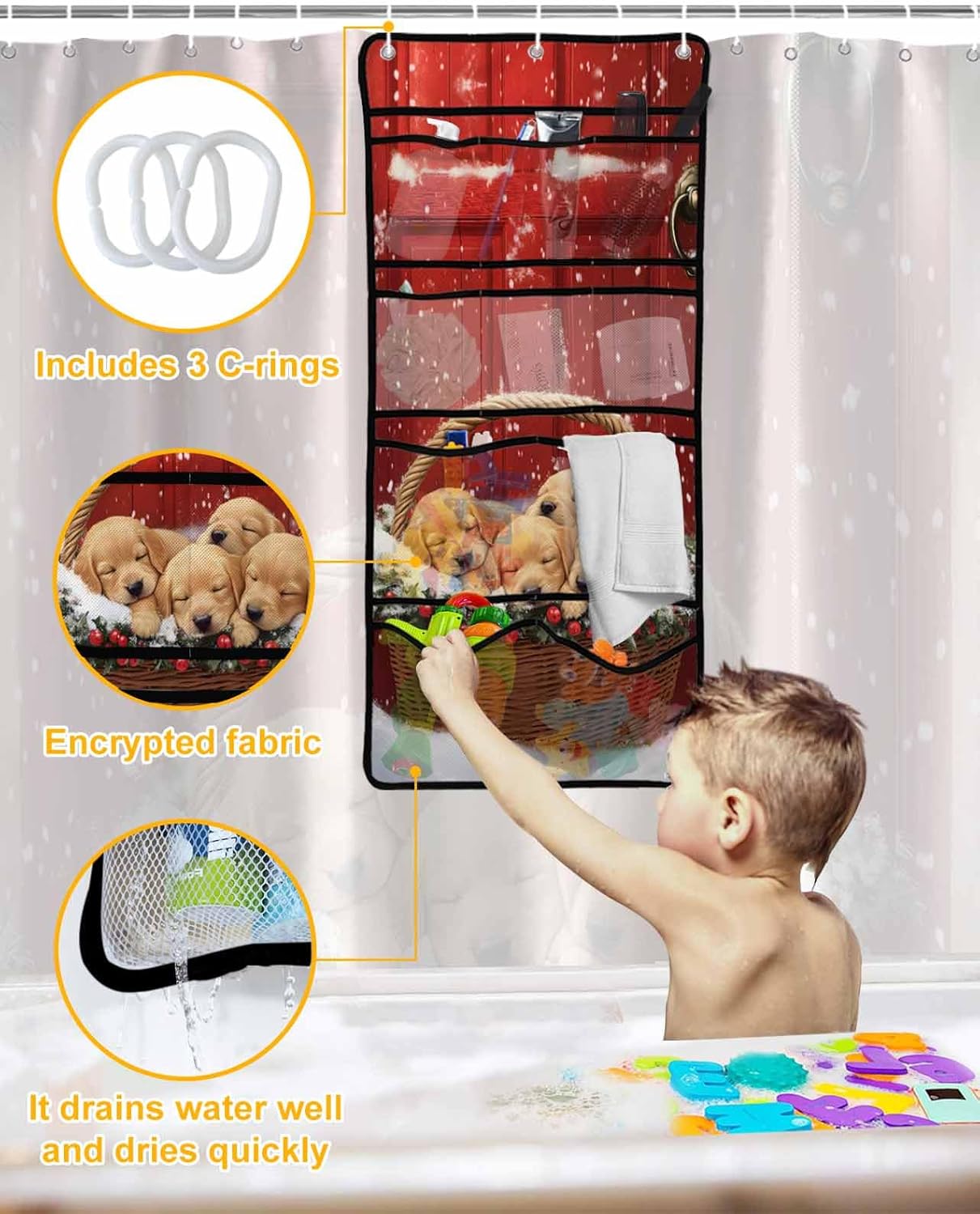 Stylish Mesh Shower Organizer with 10 Pockets for Perfect Storage