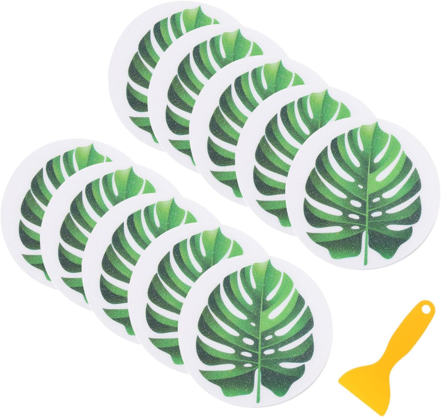 VALICLUD Non-Slip Leaf Shape Bathtub Stickers Set