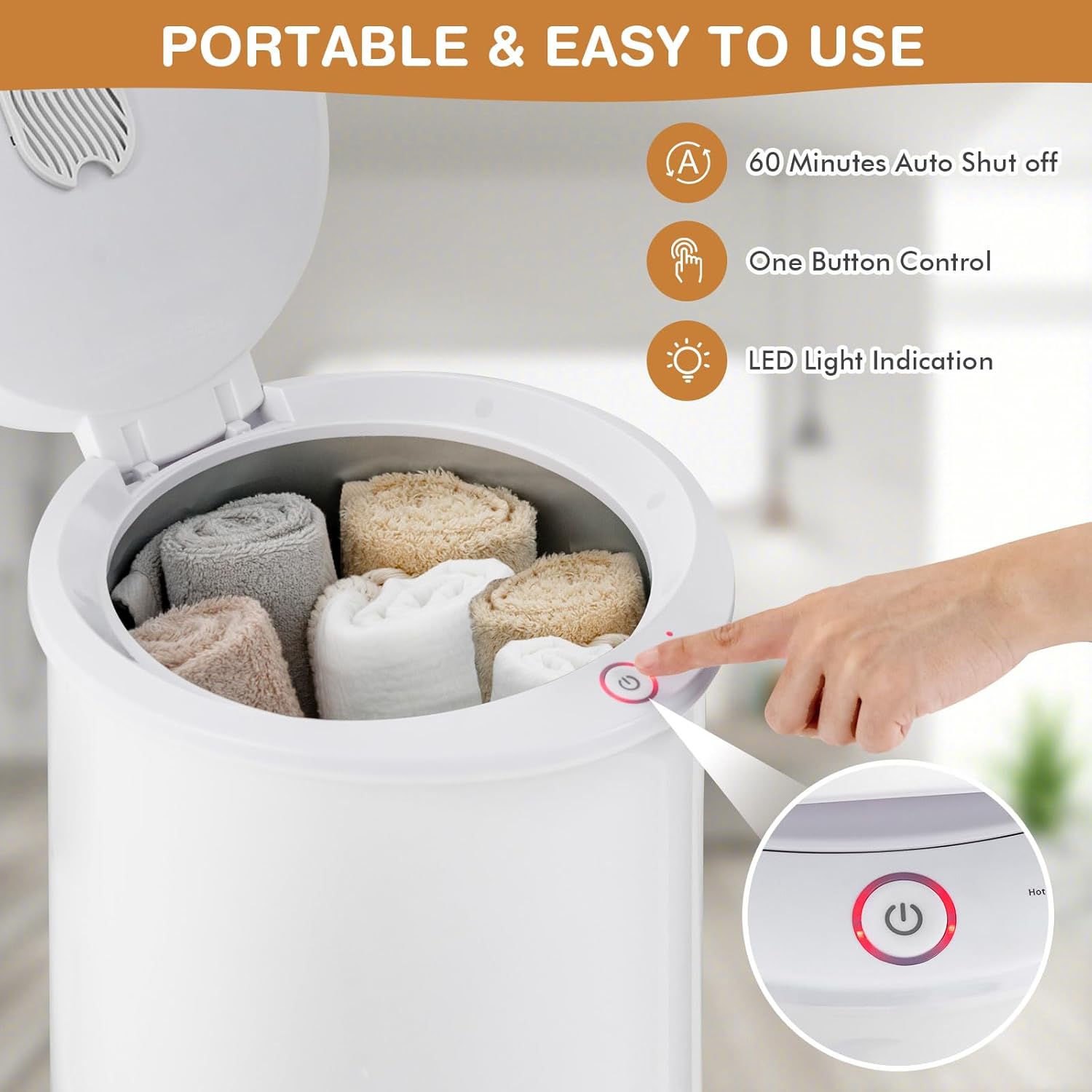 COSTWAY 21L Large Towel Heater with Flip-top Lid