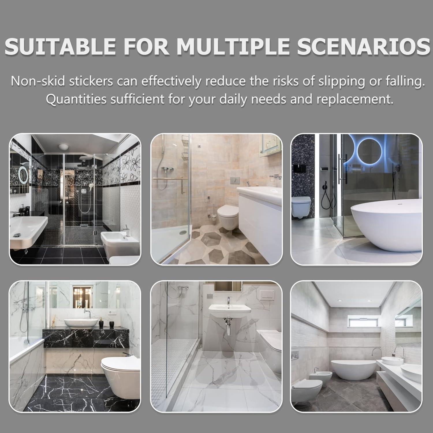 1 Set Non-Slip Bathtub Stickers Star Shape Safety Decals for Bathroom