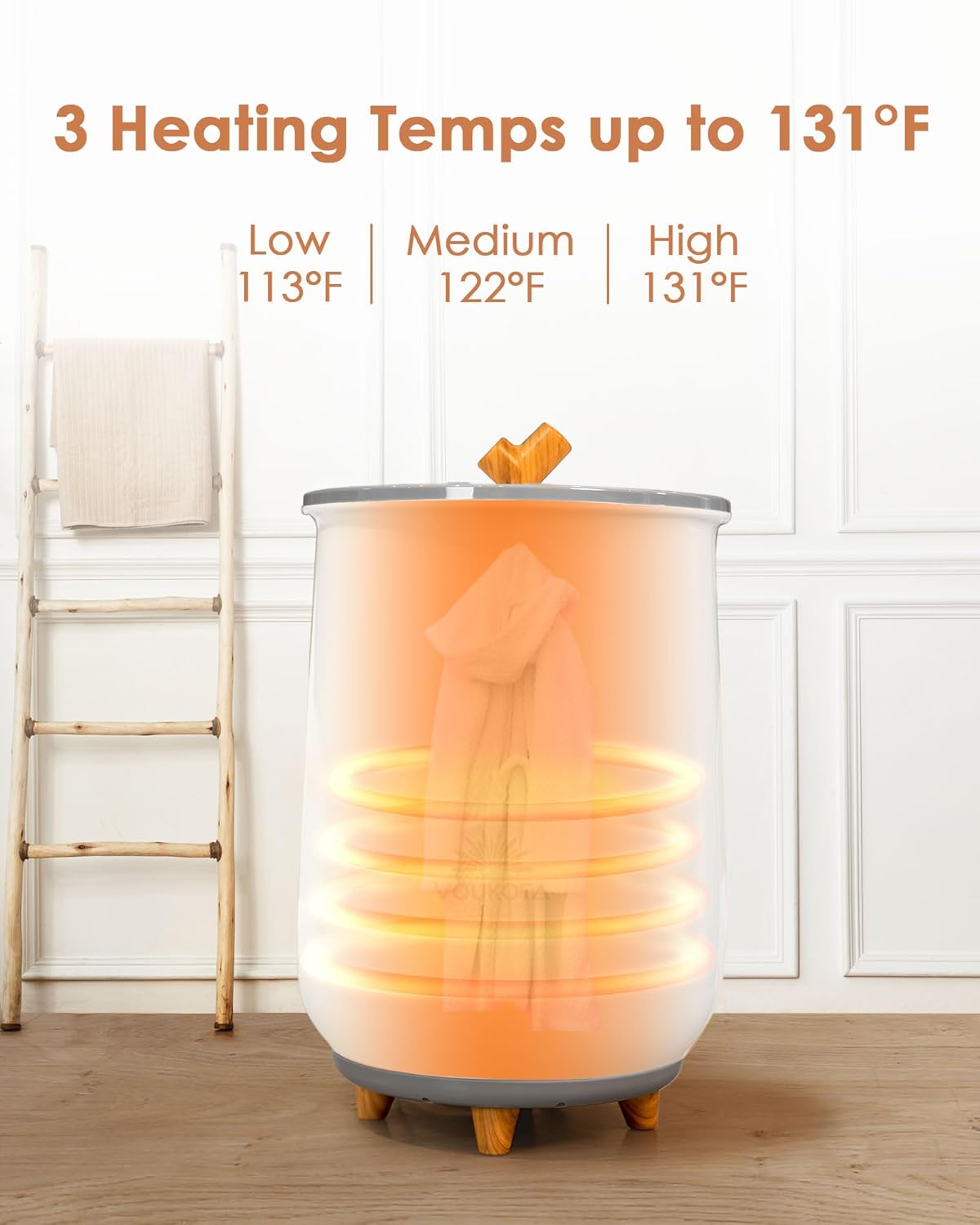 VOUKOTA20L Luxury Towel Warmer Bucket with Auto Shut Off Heat Timer