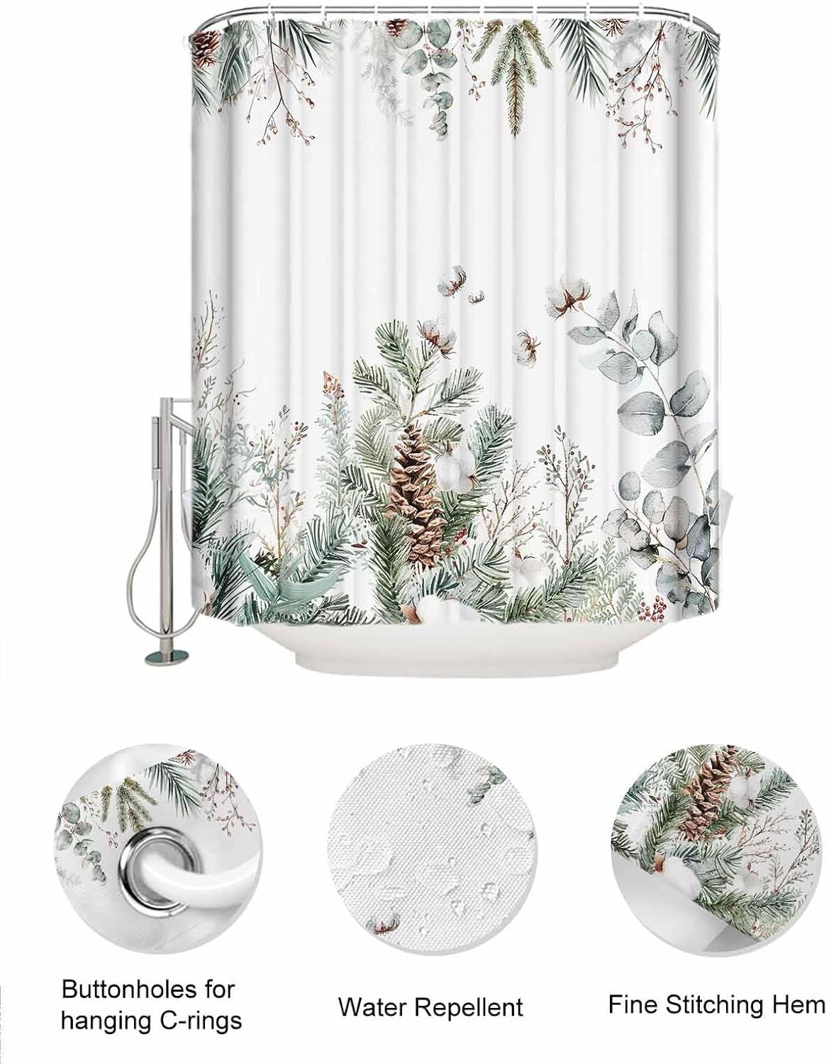 Zfuncing Shower Curtain Mesh Organizer with Hooks