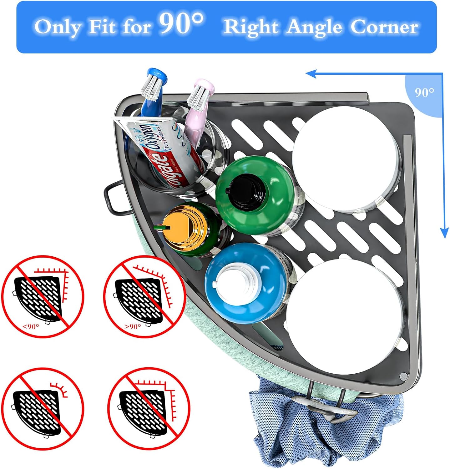 Rust-Resistant Corner Shower Organizer 2-Pack