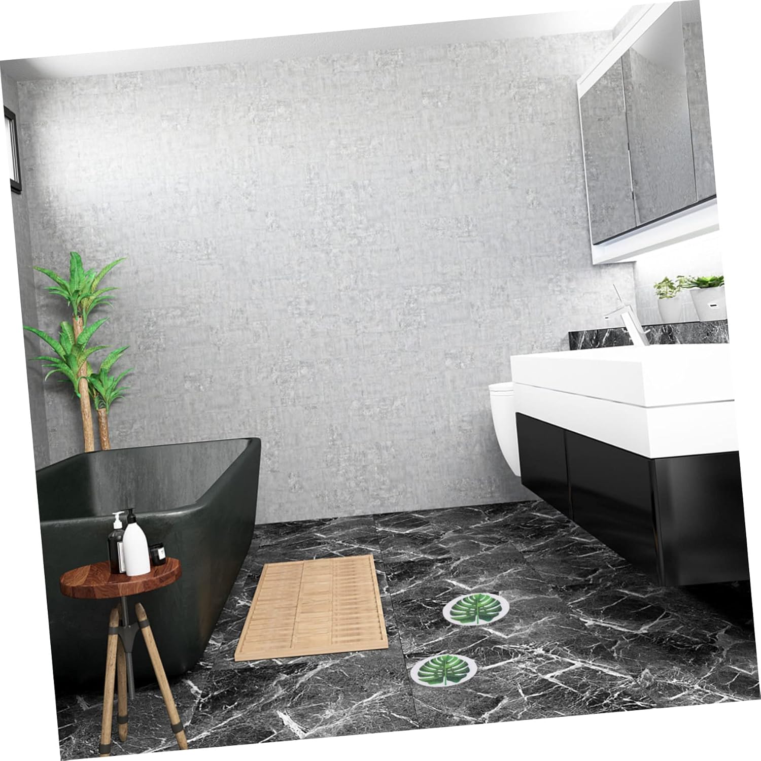 Non-Slip Bathtub Decals with Leaf Design