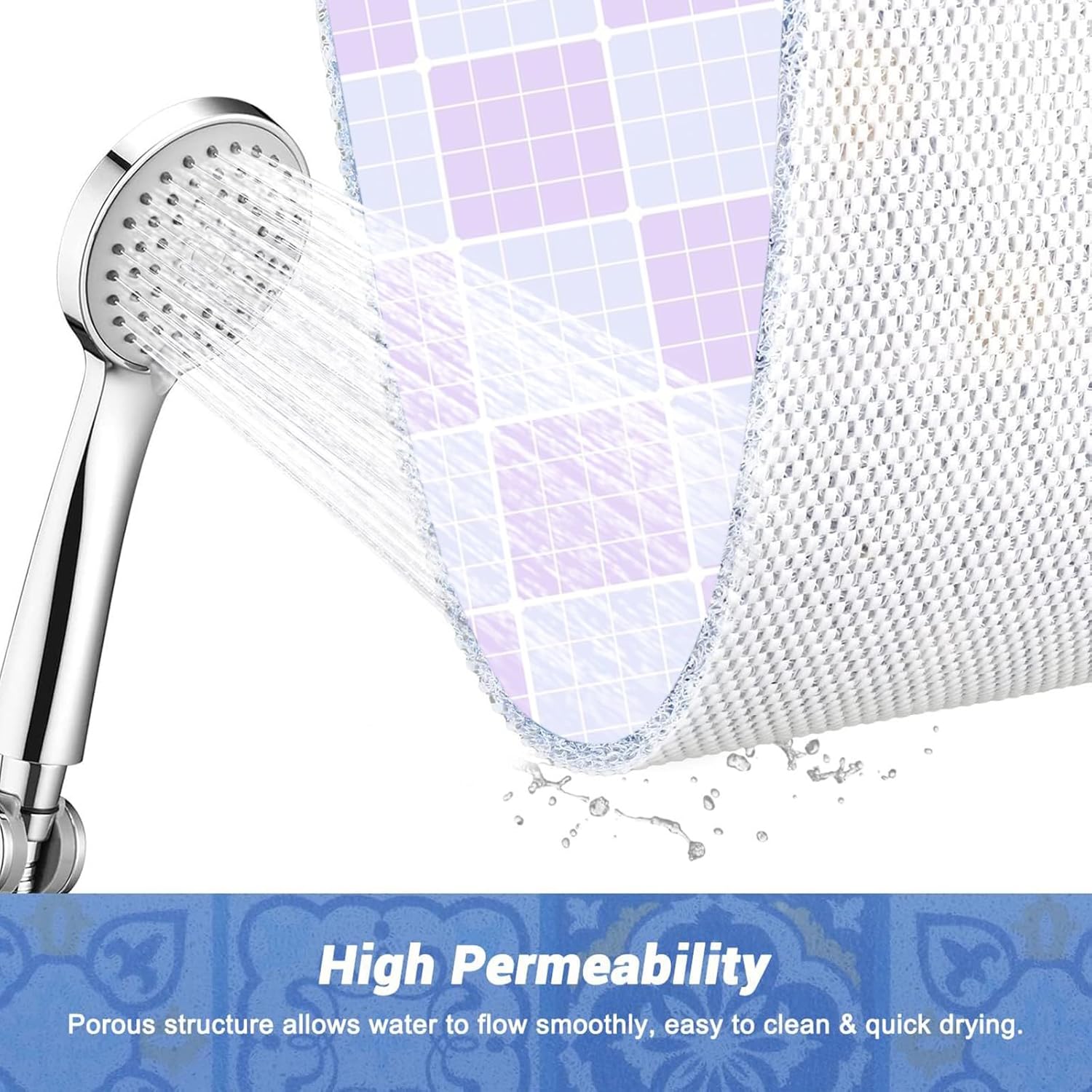 Non-Slip Grid Shower Mat