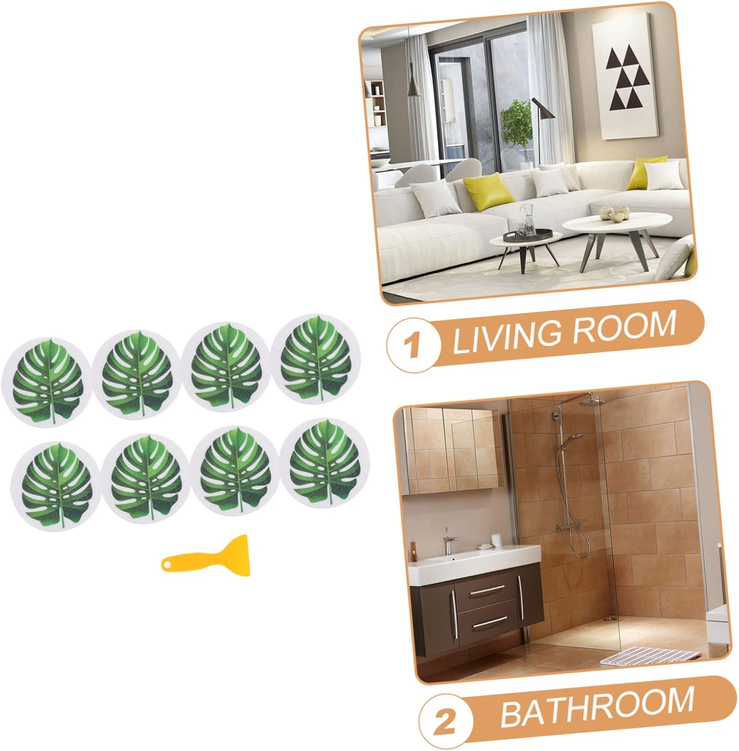 Adorable Leaf Slip Resistant Bathtub Stickers - Ideal for the Bathroom
