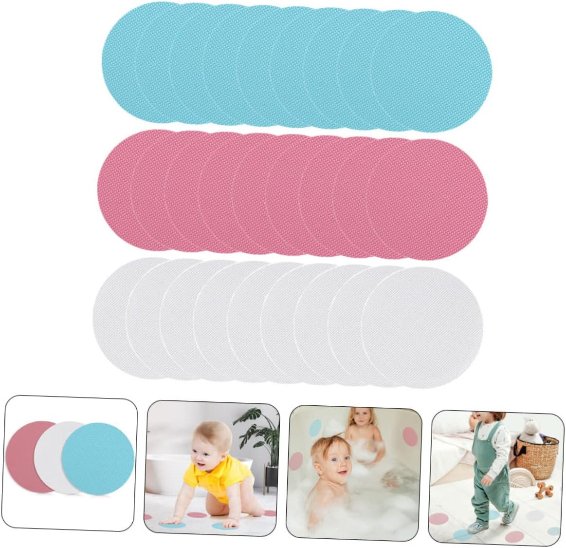 Cabilock 72pcs Self-Adhesive Non-Slip Round Decals for Bathroom Stairs