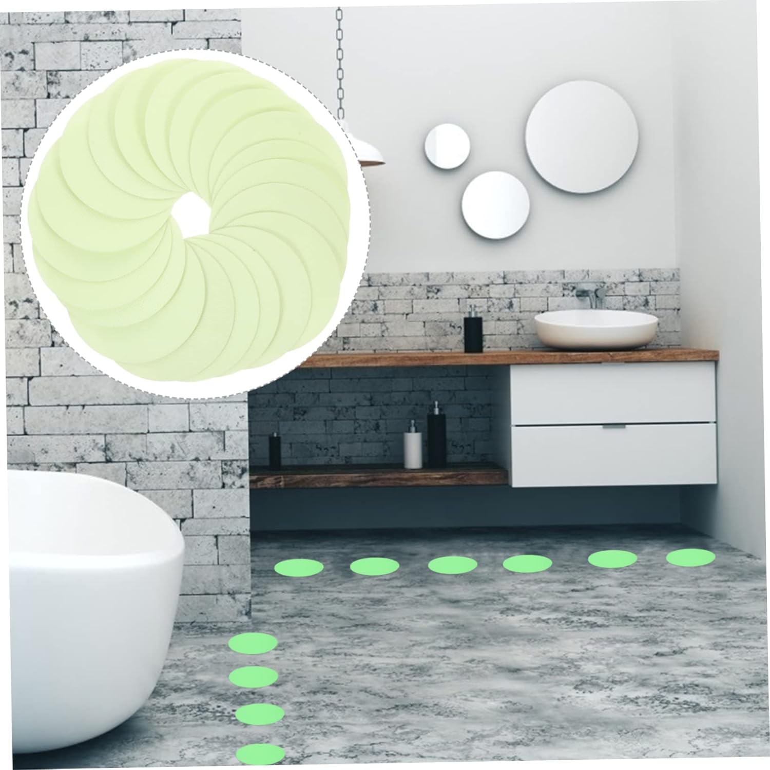 20-Piece Luminous Non-Slip Bathroom Stickers for bathtub Safety