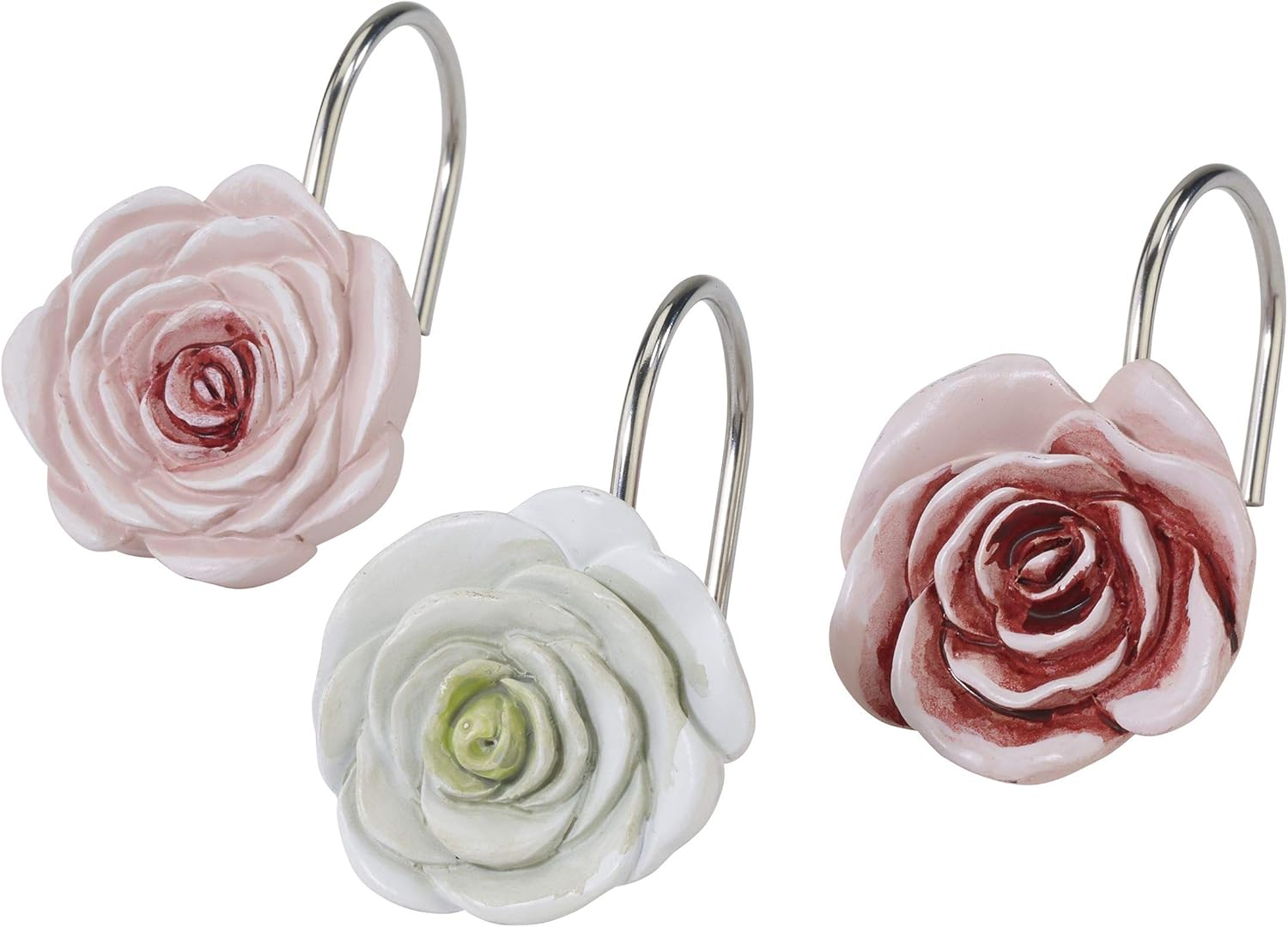 Avanti Linens Shower Curtain Hooks Spring Garden Collection Set of 12
