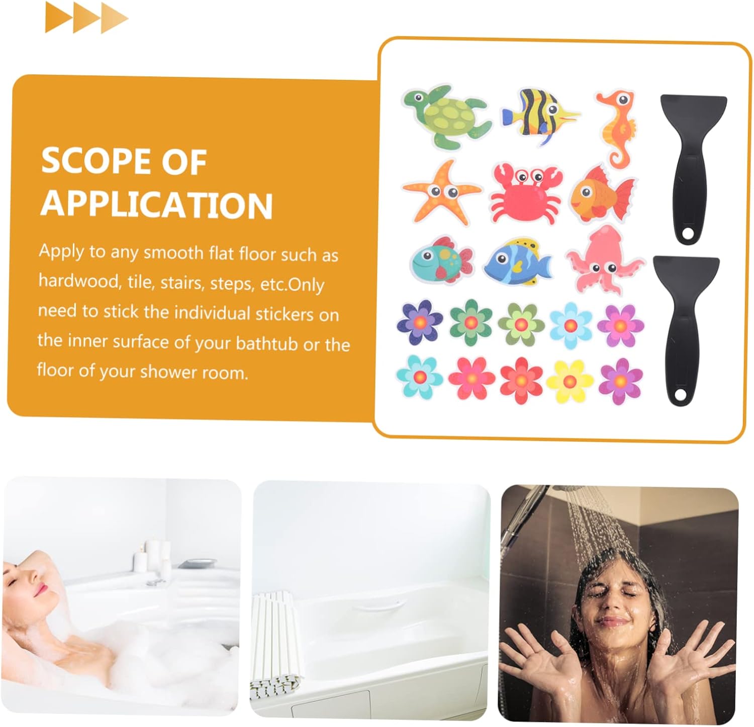 Ciieeo Anti-Slip Bathtub Stickers with Cartoon Animals 21 Pieces Set