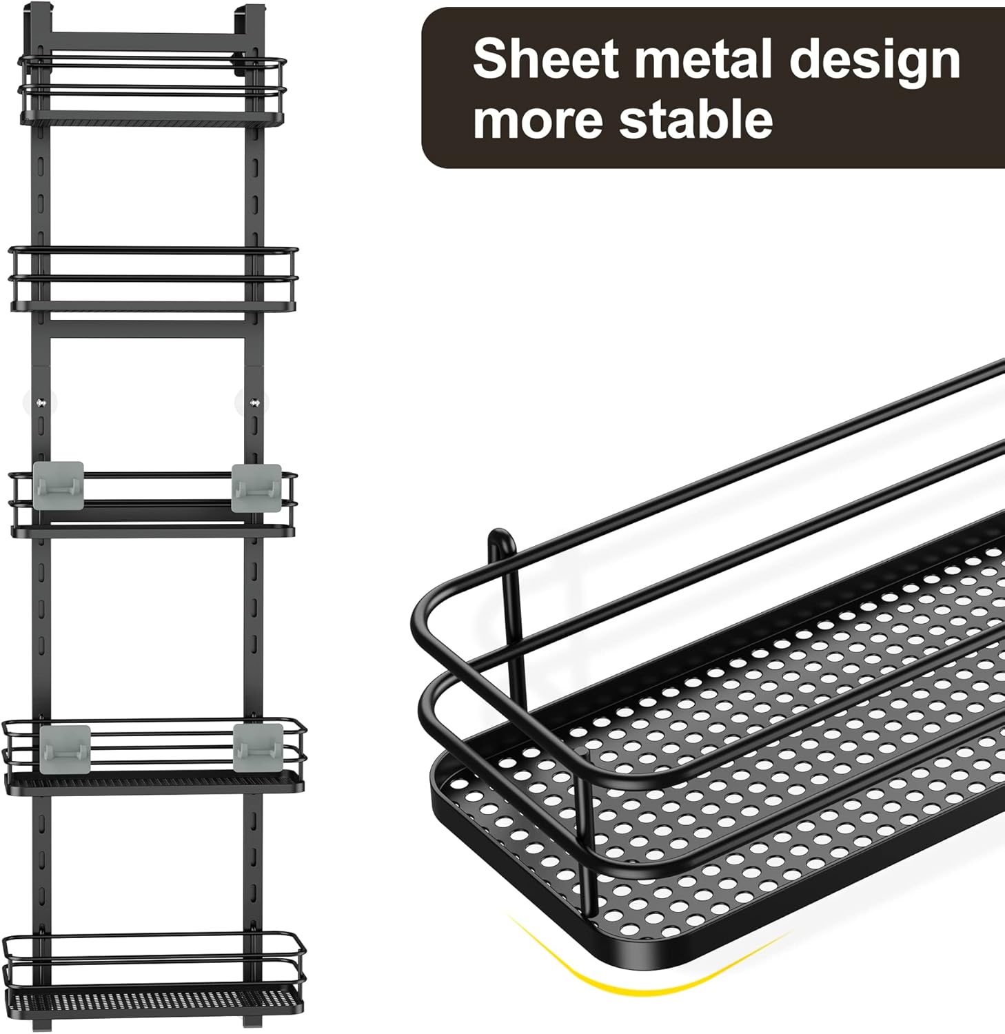 Adjustable 5 Tier Over the Door Shower Caddy