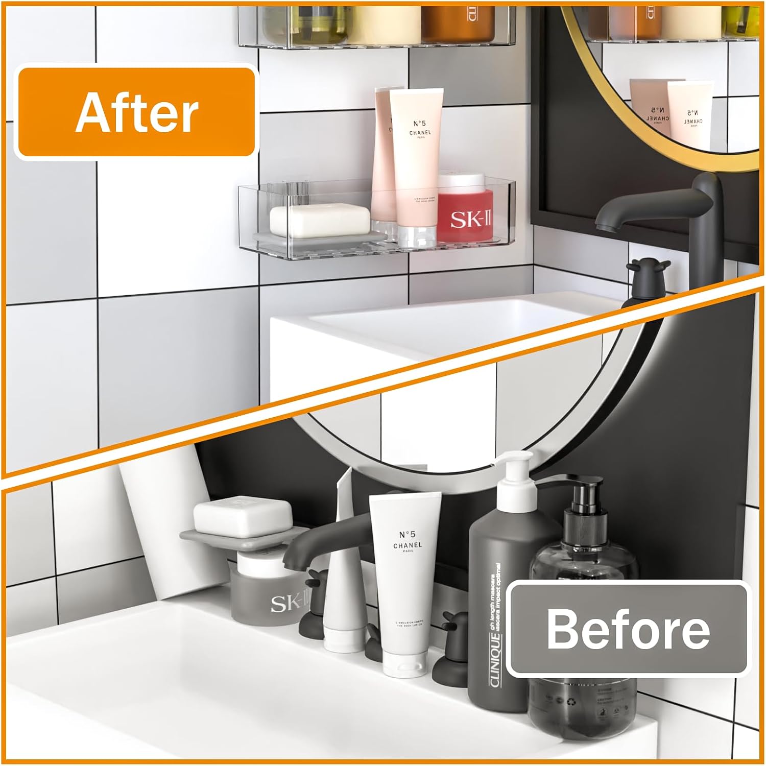 CQ Acrylic 2-Pack Bath Organizer