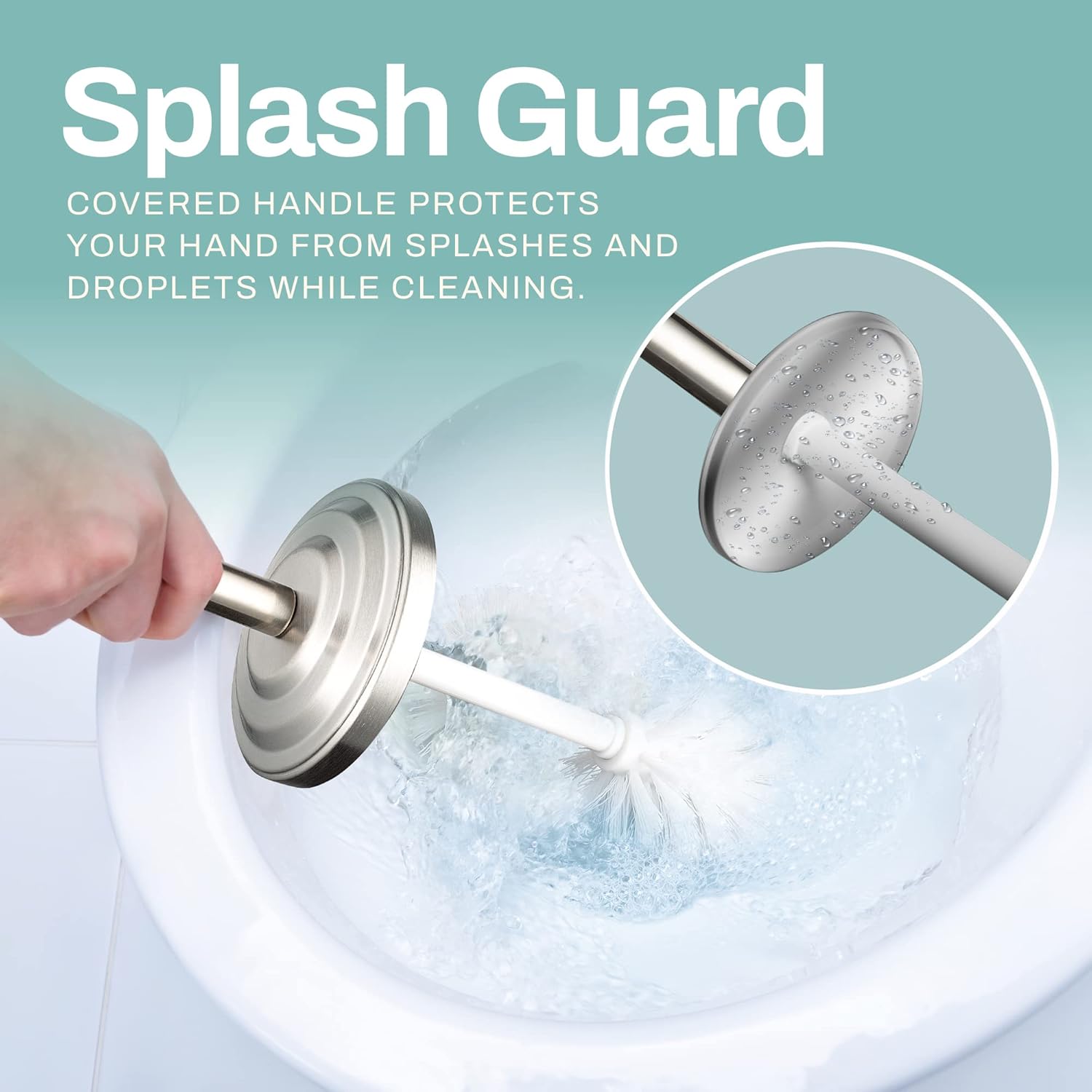 2 Pack Stainless Steel Toilet Brush and Holder Set