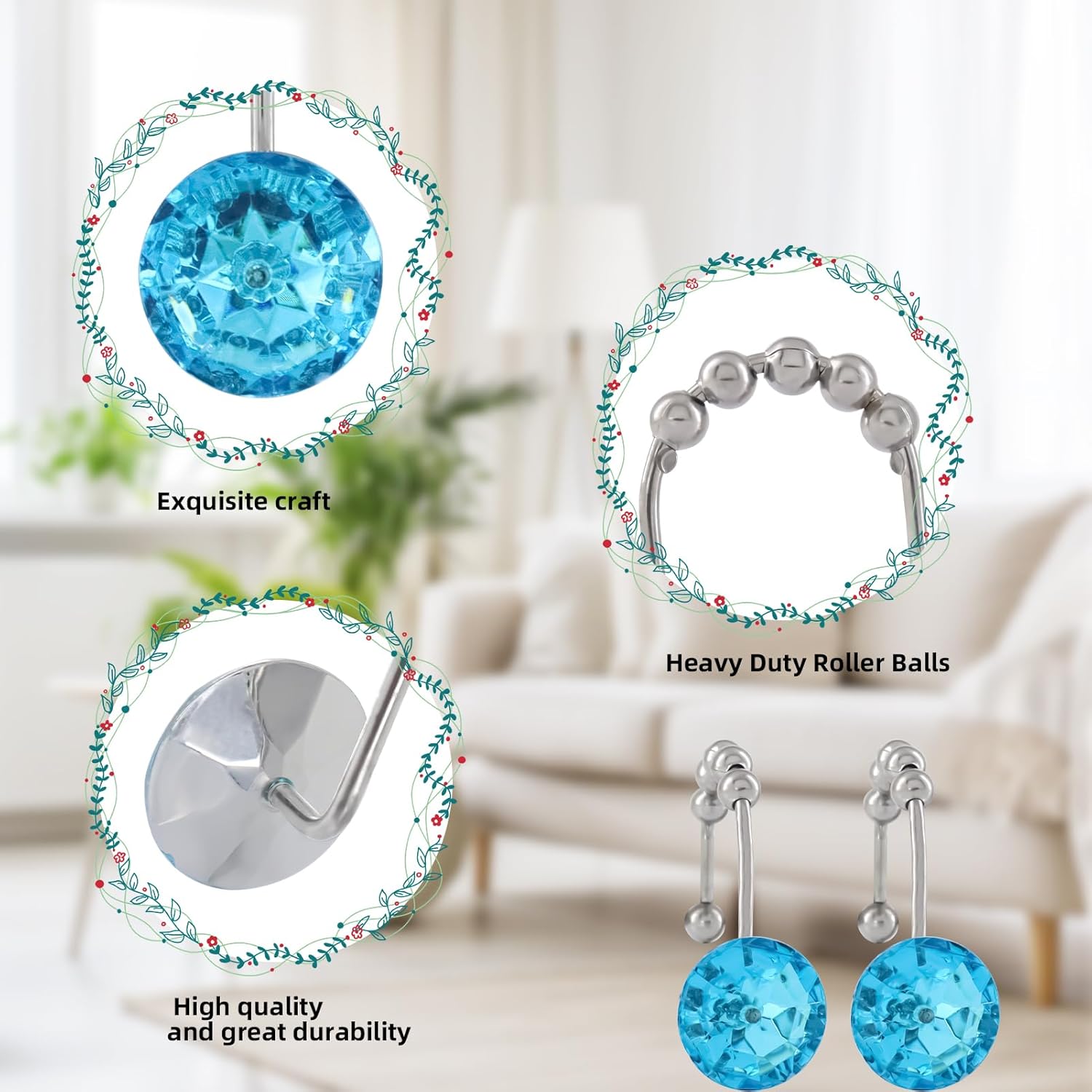 Luxury Teal Blue Crystal Hangers