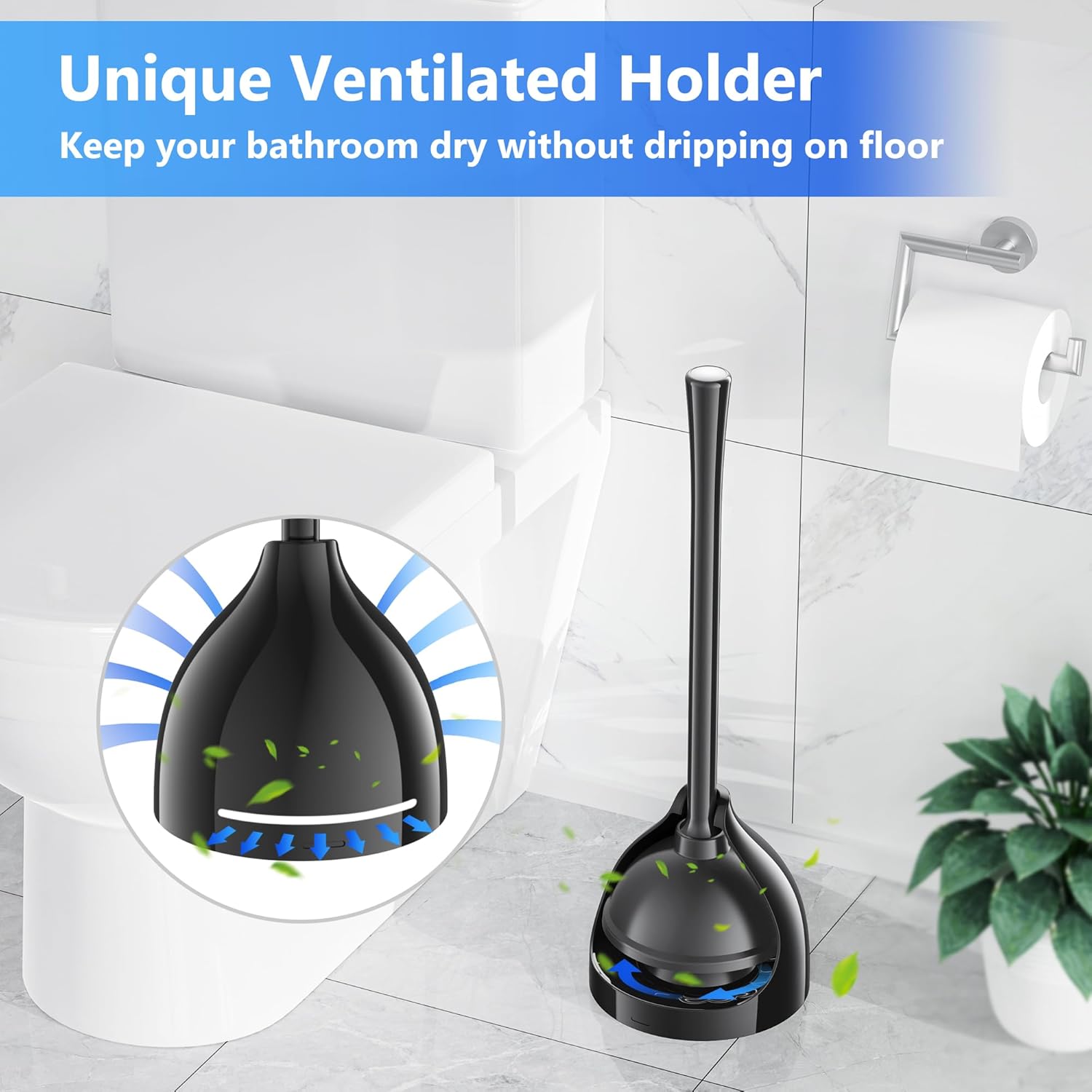 Toilet Plunger and Brush Set for Efficient 2-in-1 Cleaning