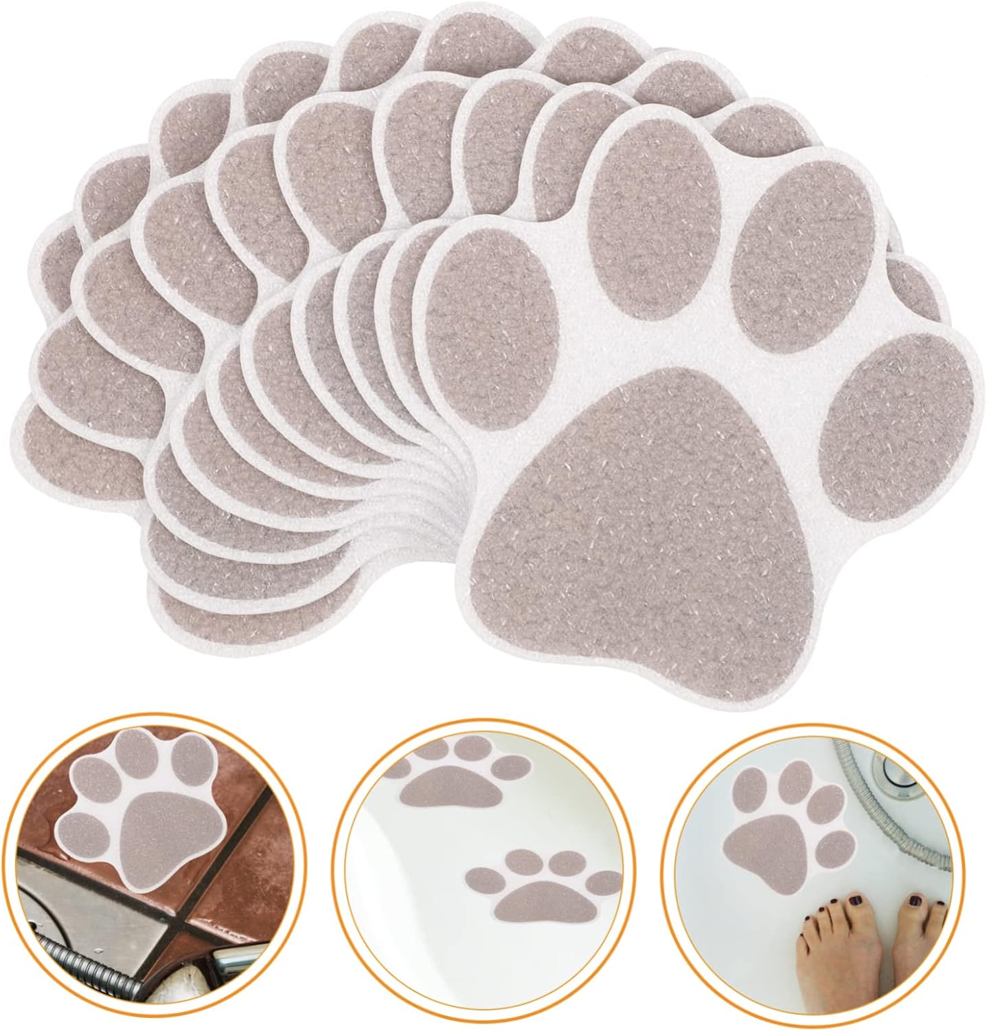 10pcs Non-Slip Paw Decals for Bathtub and Shower