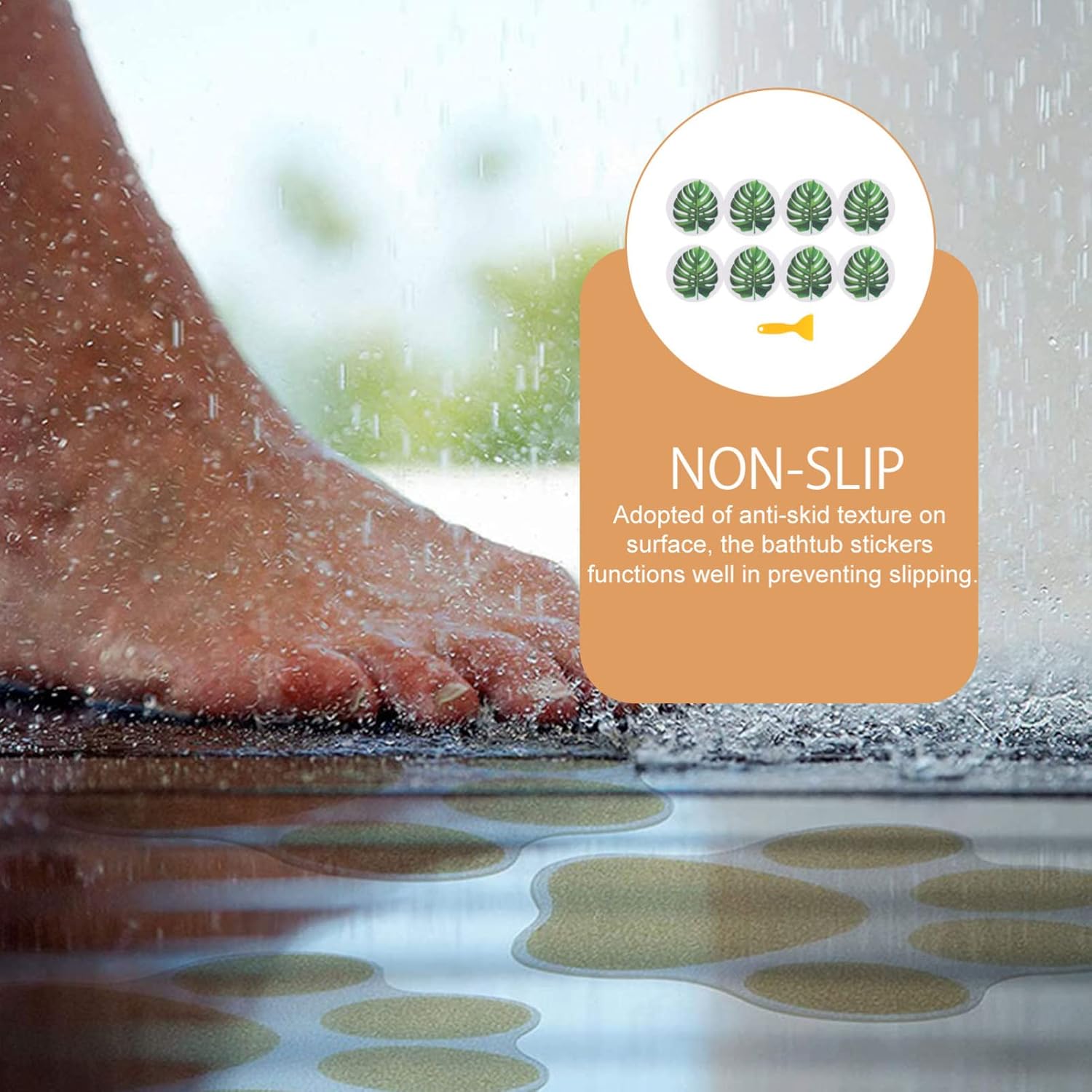 LIFKOME Leaf Shape Non-Slip Bath Tub Stickers