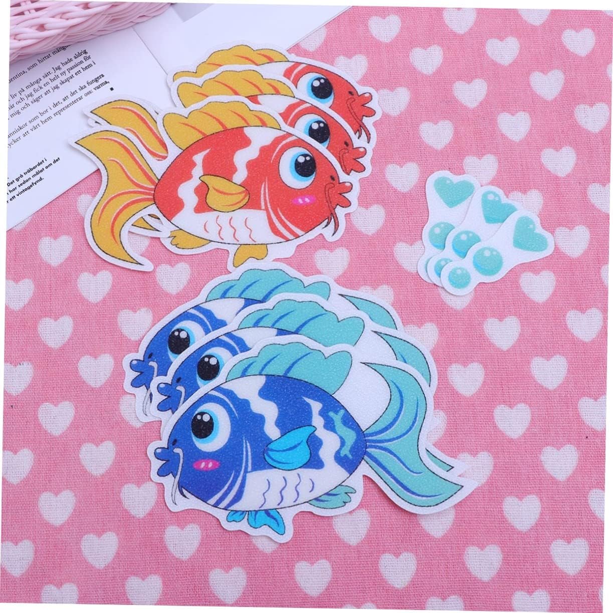 PRETYZOOM 6pcs Fish Design Anti Slip Bathtub Stickers