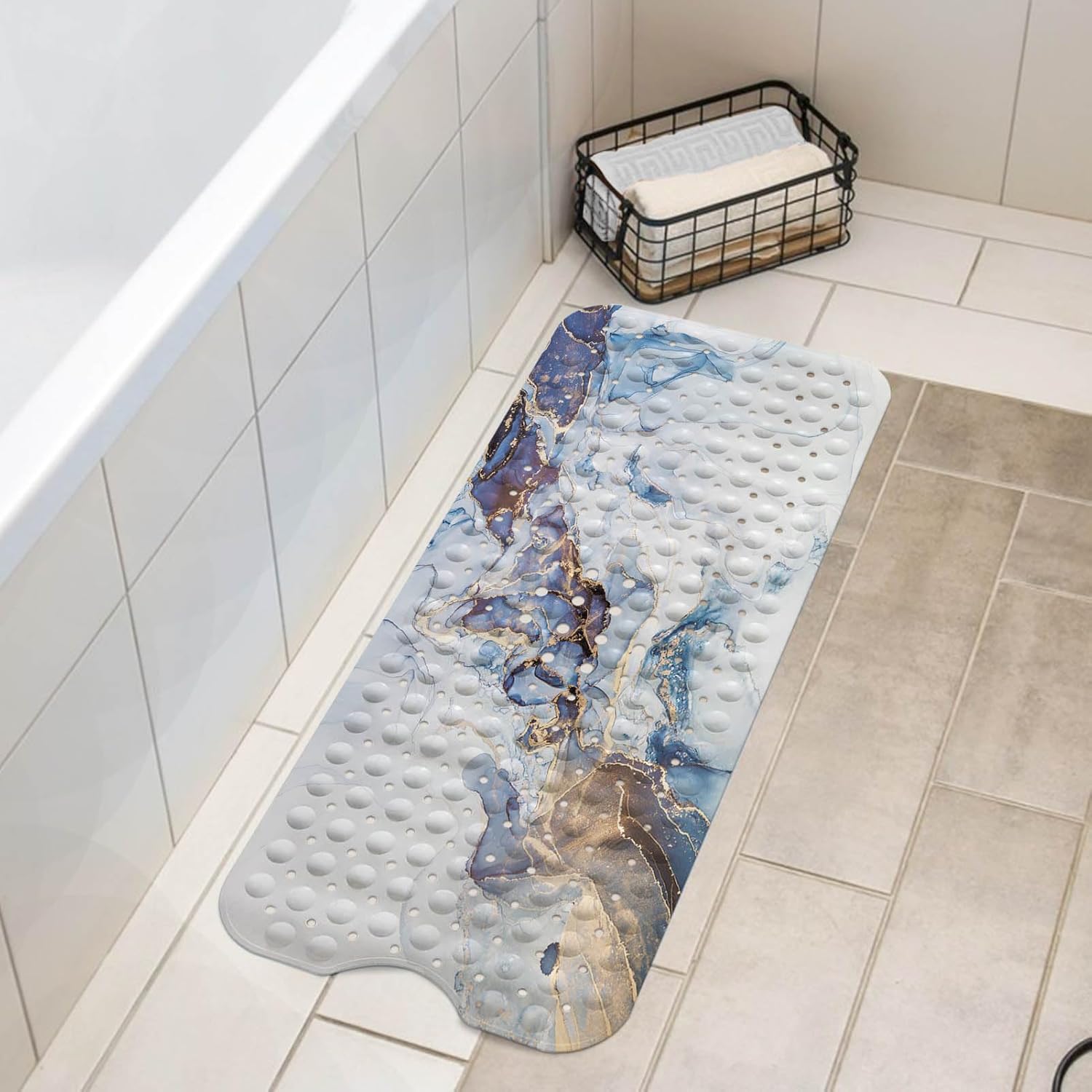 LNOND Marble bathtub mat for slip-free fun underwater