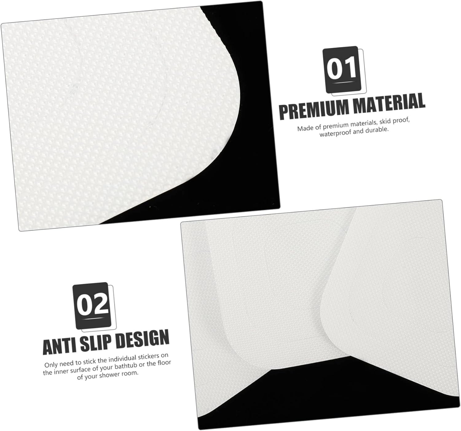 24-Piece Slip-Free Sticker Set for Bathroom Safety
