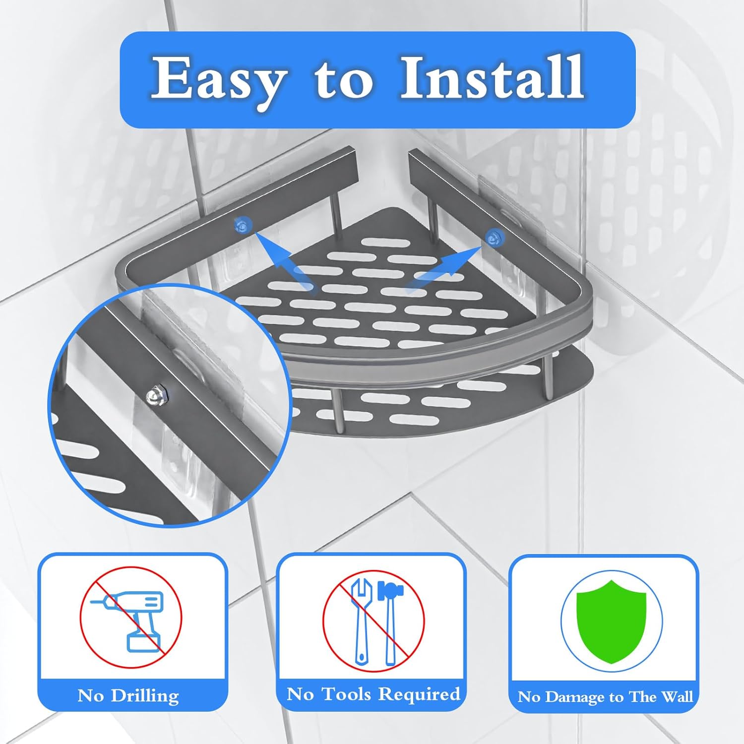 Rust-Resistant Corner Shower Organizer 2-Pack