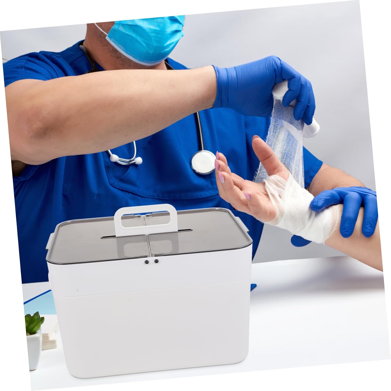 SAFIGLE Dual Medicine Organizer Box