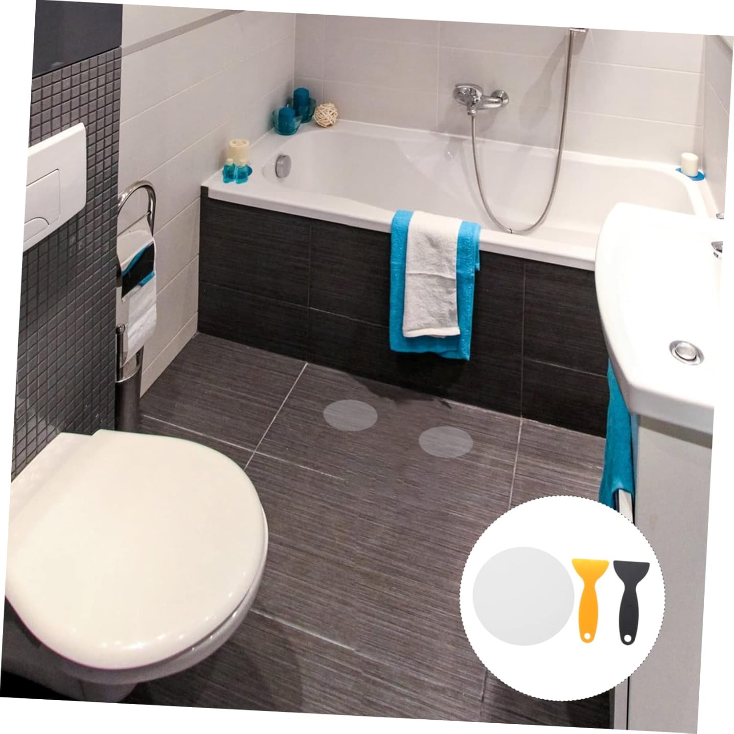 Non-Slip Bathtub Floor Decal with Scraper Adhesive for Smooth Surfaces